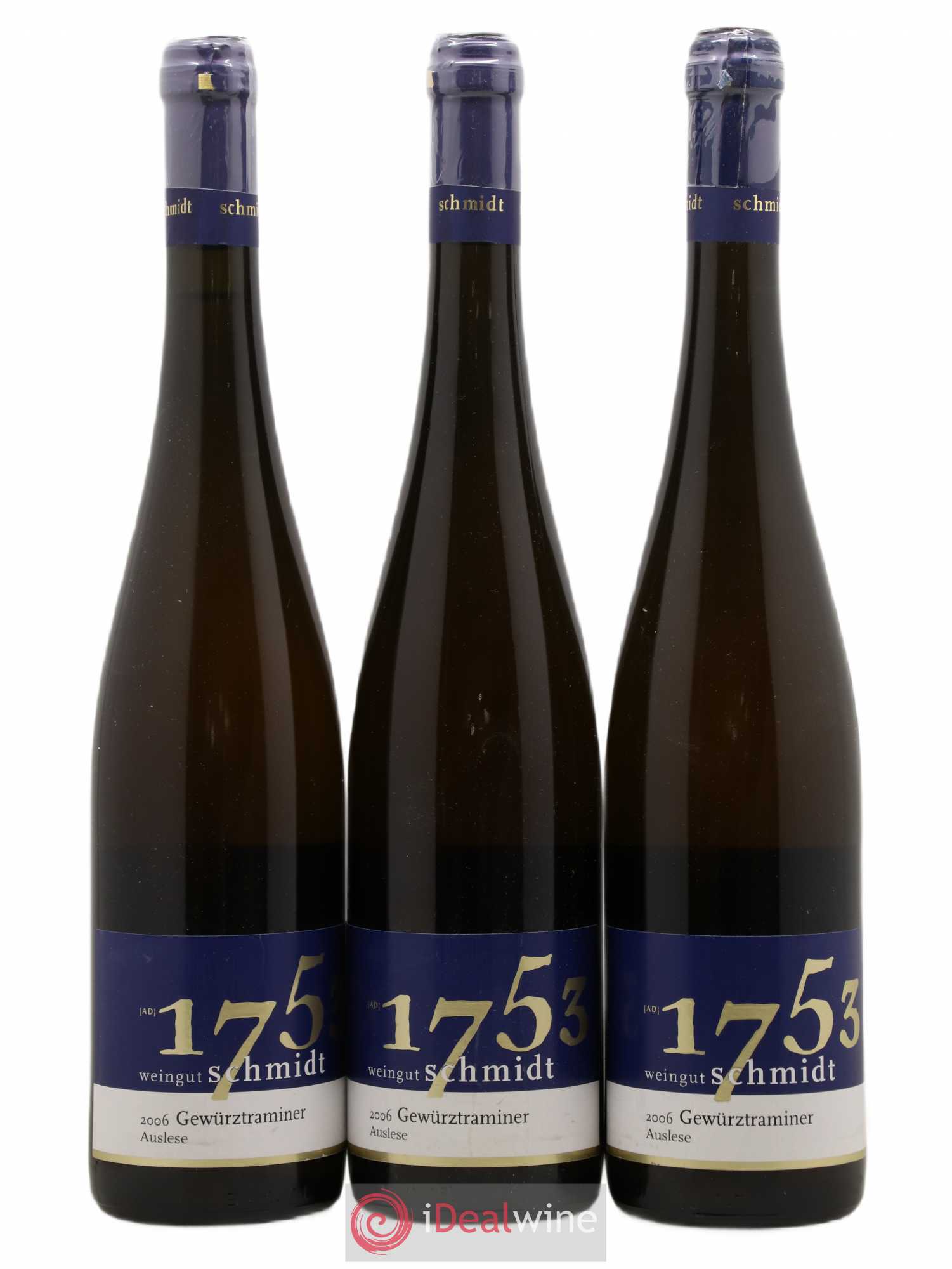 Allemagne Nahe Gewurztraminer Auslese 1753 Weingut Schmidt 2006 - Posten von 3 Flaschen - 0