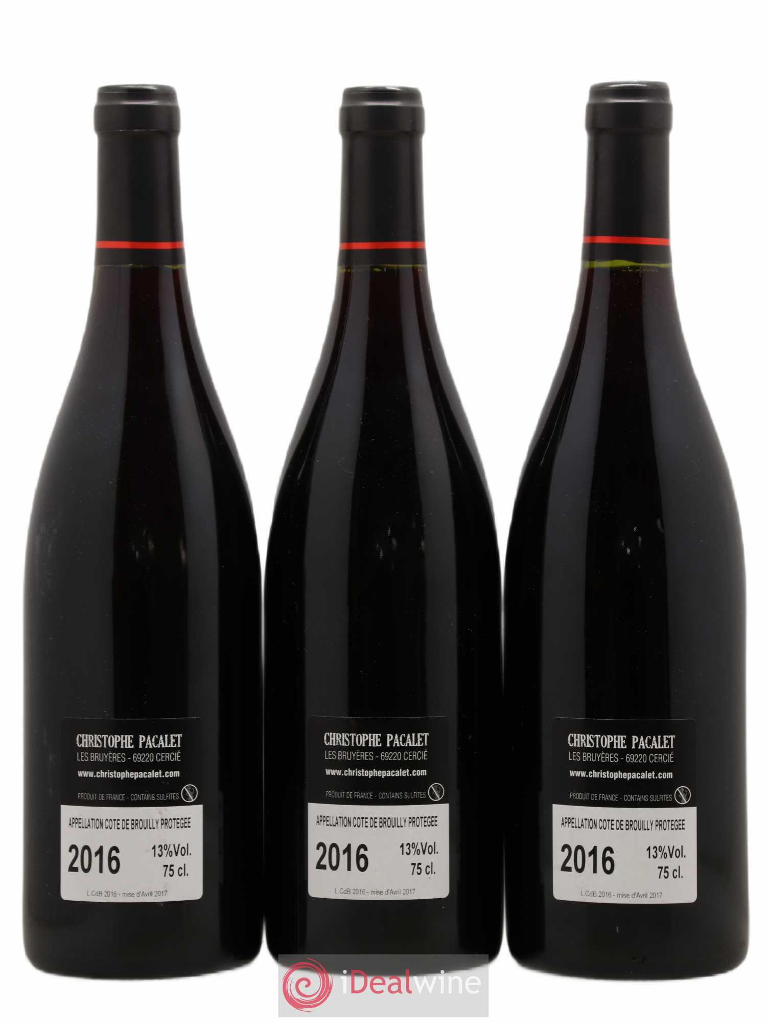 Côte de Brouilly Christophe Pacalet 2016 - Posten von 3 Flaschen - 1