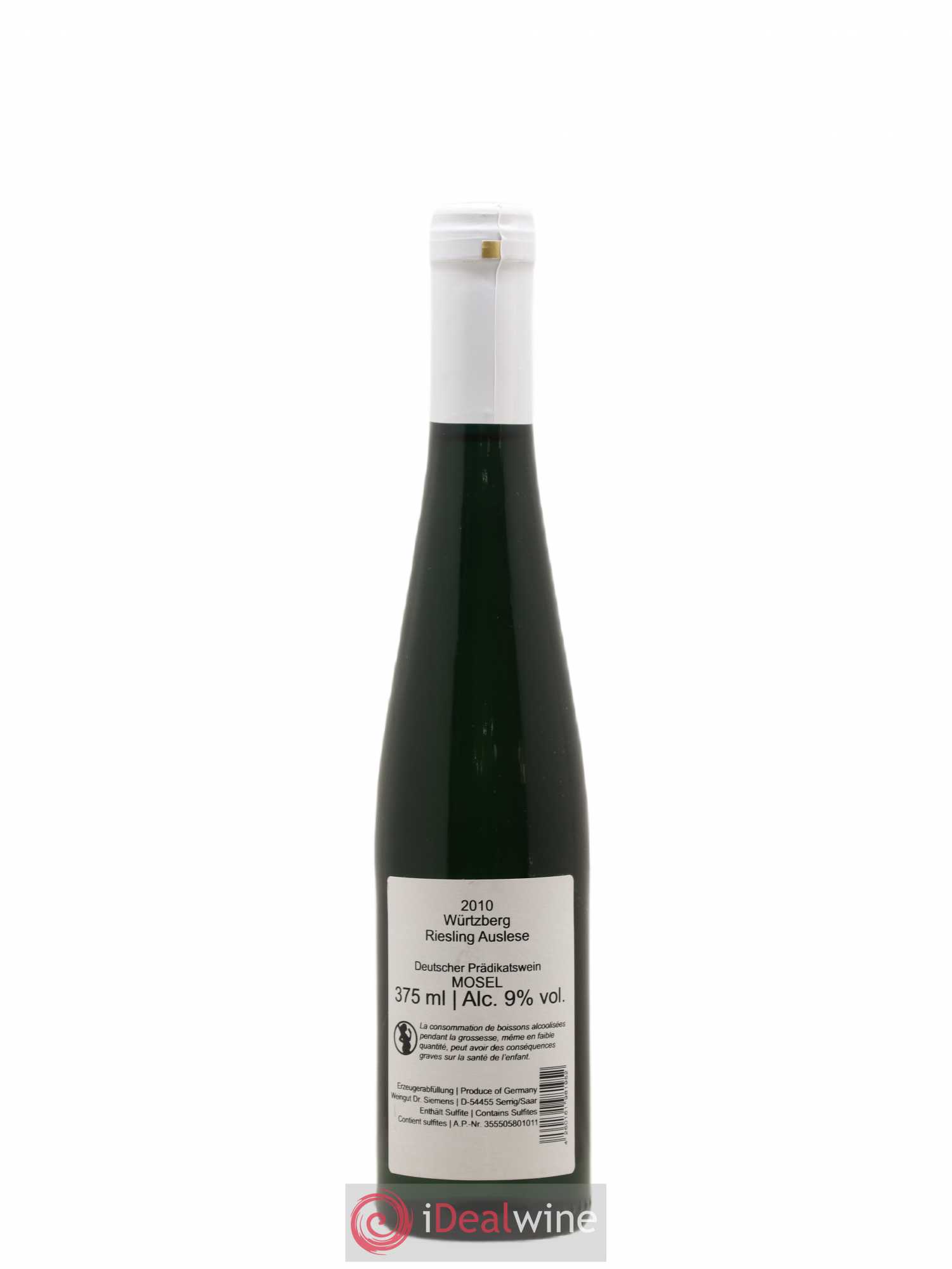 Allemagne Mosel-Saar Riesling Auslese Wurtzberg Dr Siemens 2010 - Posten von 1 Demi-Flasche - 1