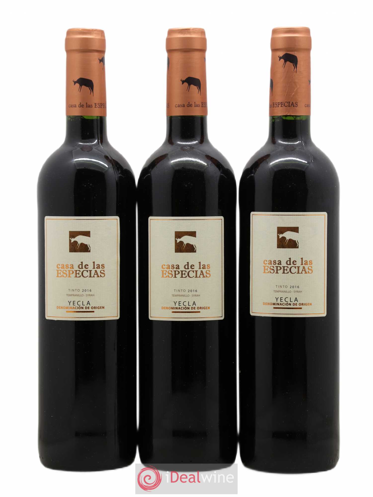 Yecla Casa De Las Especias Tempranillo Syrah Tinto 2016 - Posten von 3 Flaschen - 0