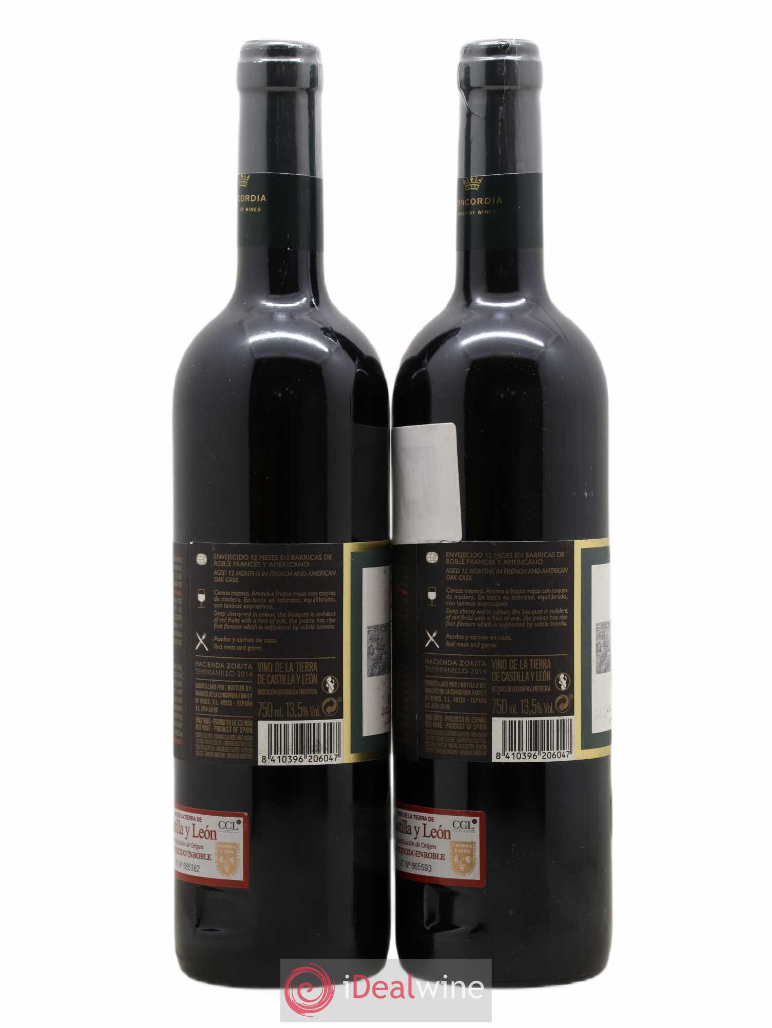 Castilla y Leon Hacienda Zorita Marques De La Concordia 2014 - Posten von 2 Flaschen - 1