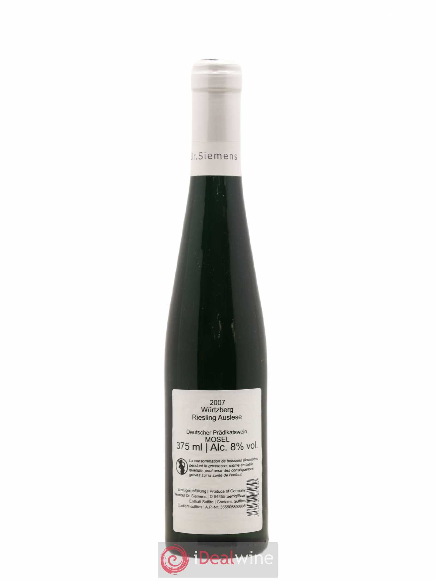 Allemagne Mosel-Saar Riesling Auslese Wurtzberg Dr Siemens 2007 - Posten von 1 Demi-Flasche - 1