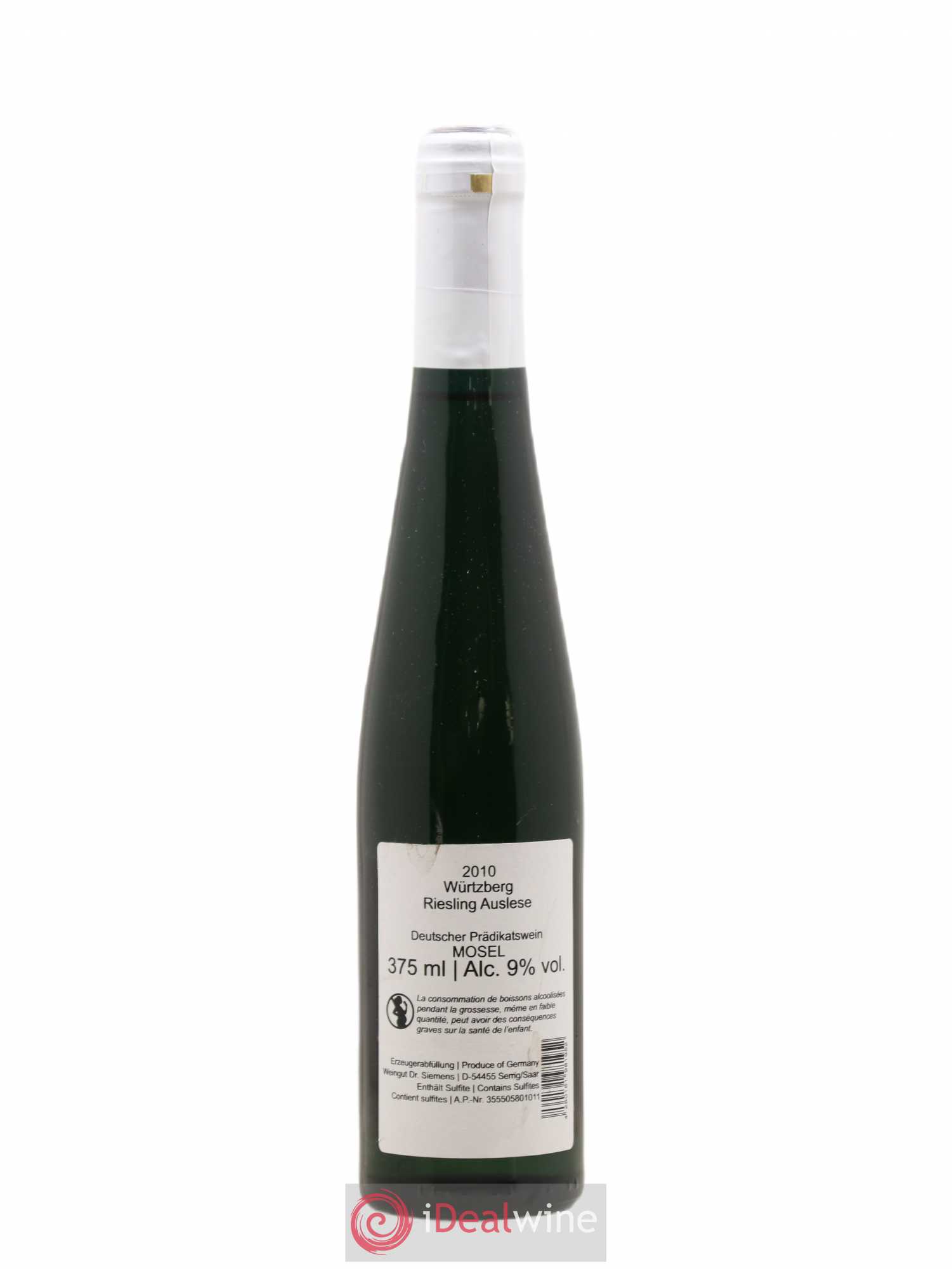 Allemagne Mosel-Saar Riesling Auslese Wurtzberg Dr Siemens 2010 - Posten von 1 Demi-Flasche - 1