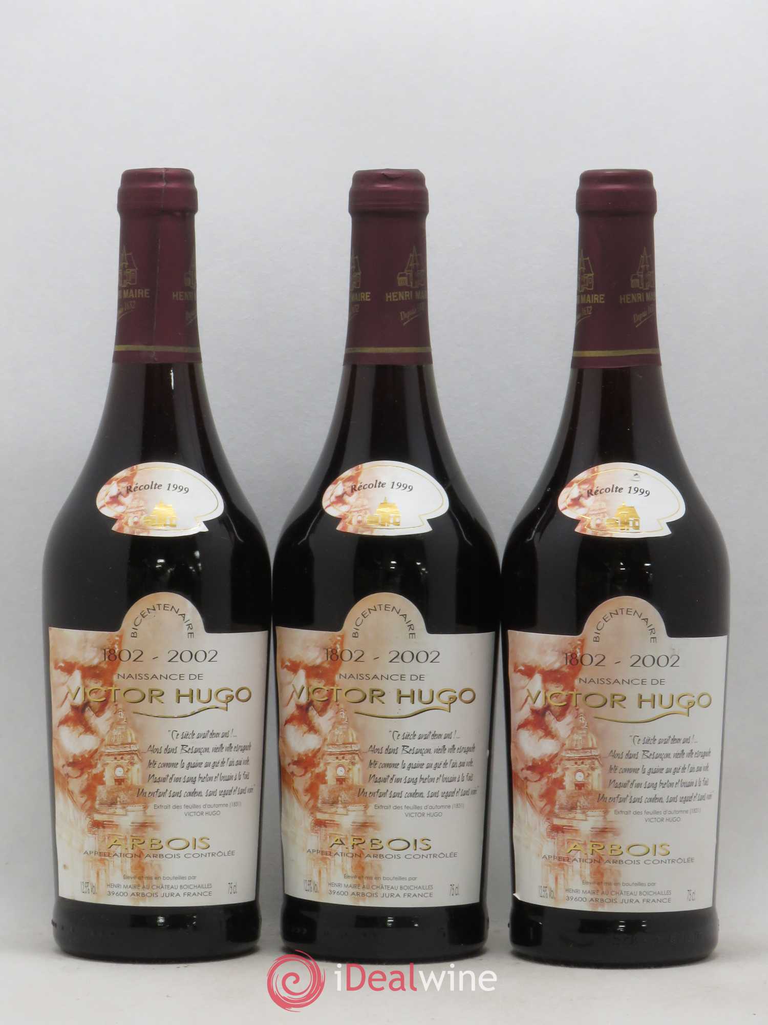 Arbois Naissance de Victor Hugo Henri Maire (sans prix de réserve) 1999 - Lot de 6 bouteilles - 1