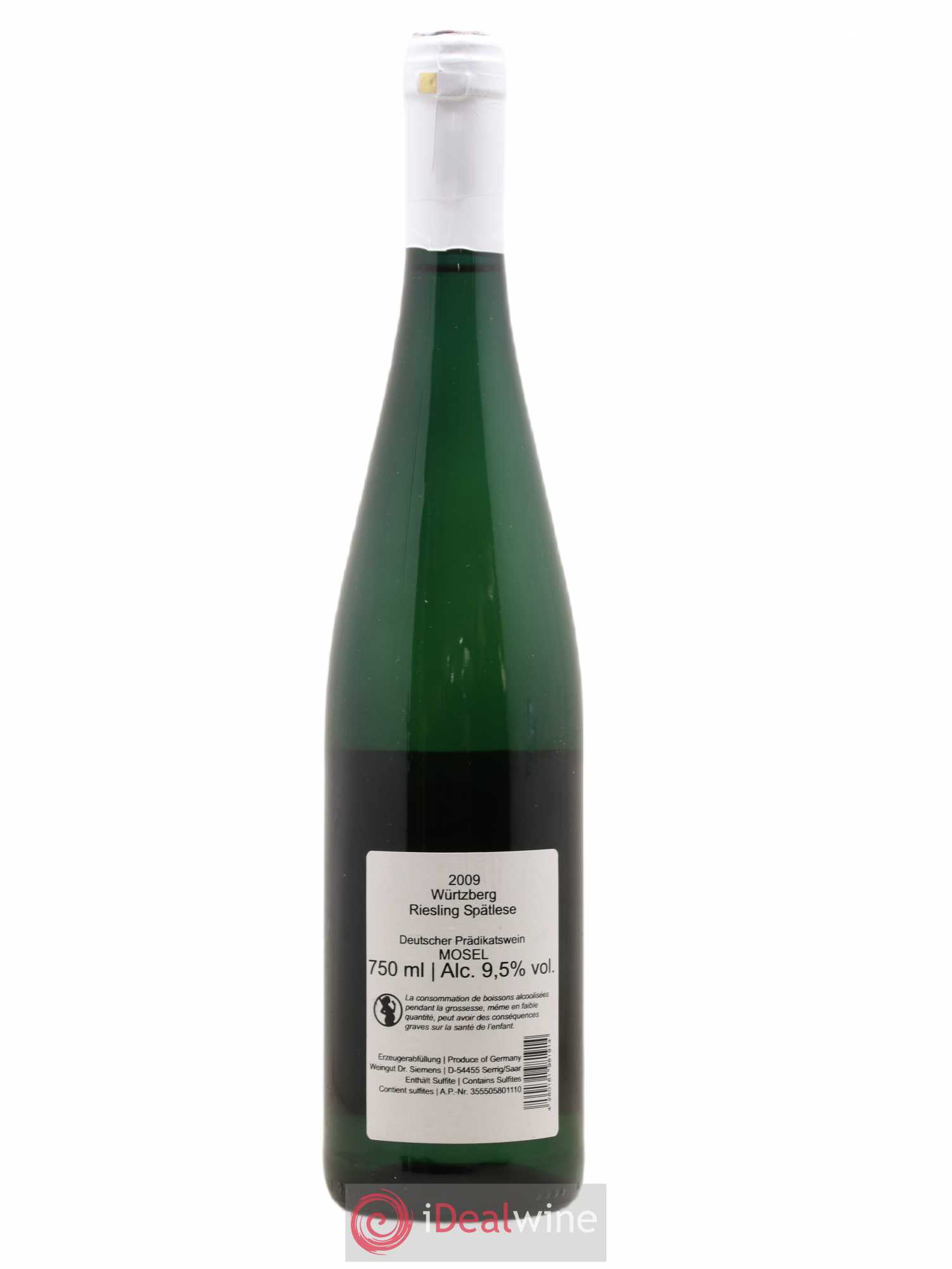 Allemagne Mosel-Saar Riesling Spätlese Wurtzberg Dr Siemens 2009 - Posten von 1 Flasche - 1