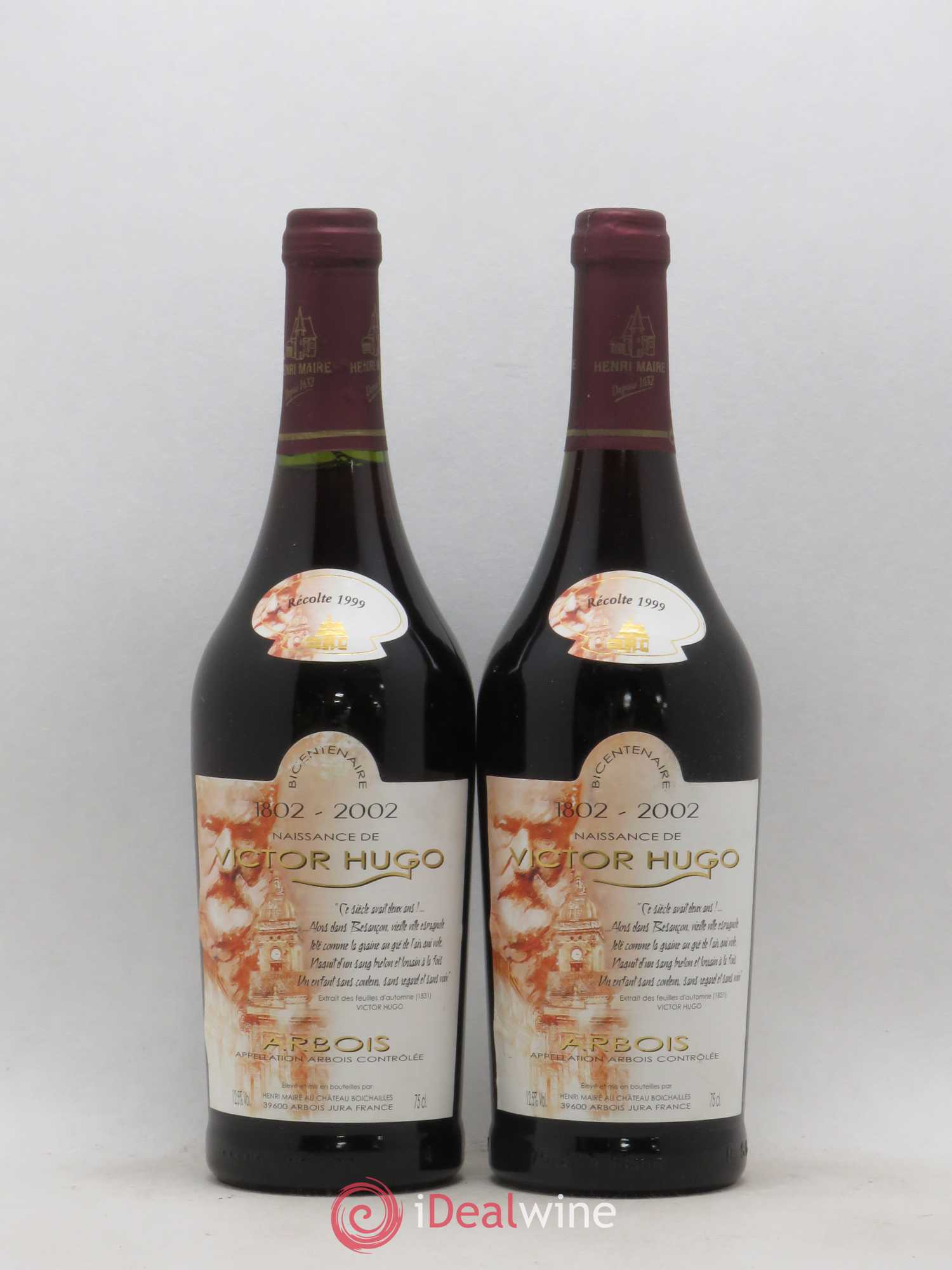 Arbois Naissance de Victor Hugo Henri Maire (sans prix de réserve) 1999 - Posten von 2 Flaschen - 0