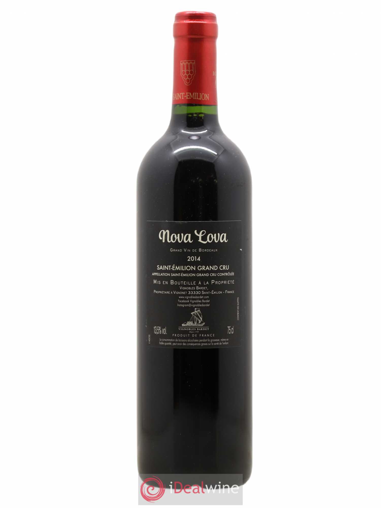 Saint-Émilion Grand Cru Nova Lova Vignobles Bardet 2014 - Posten von 1 Flasche - 1