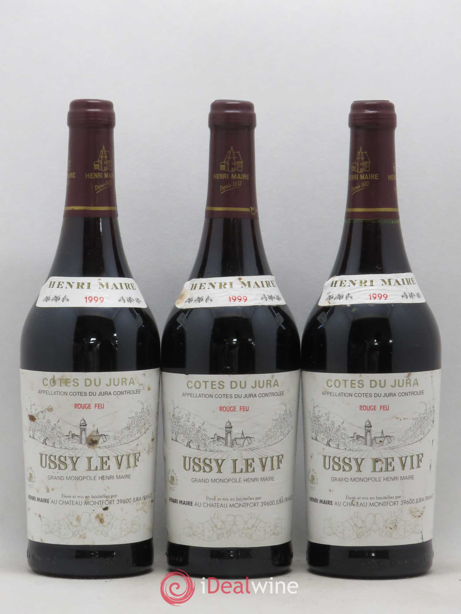 Côtes du Jura Ussy Le Vif Henri Maire (sans prix de réserve) 1999 - Posten von 3 Flaschen - 0