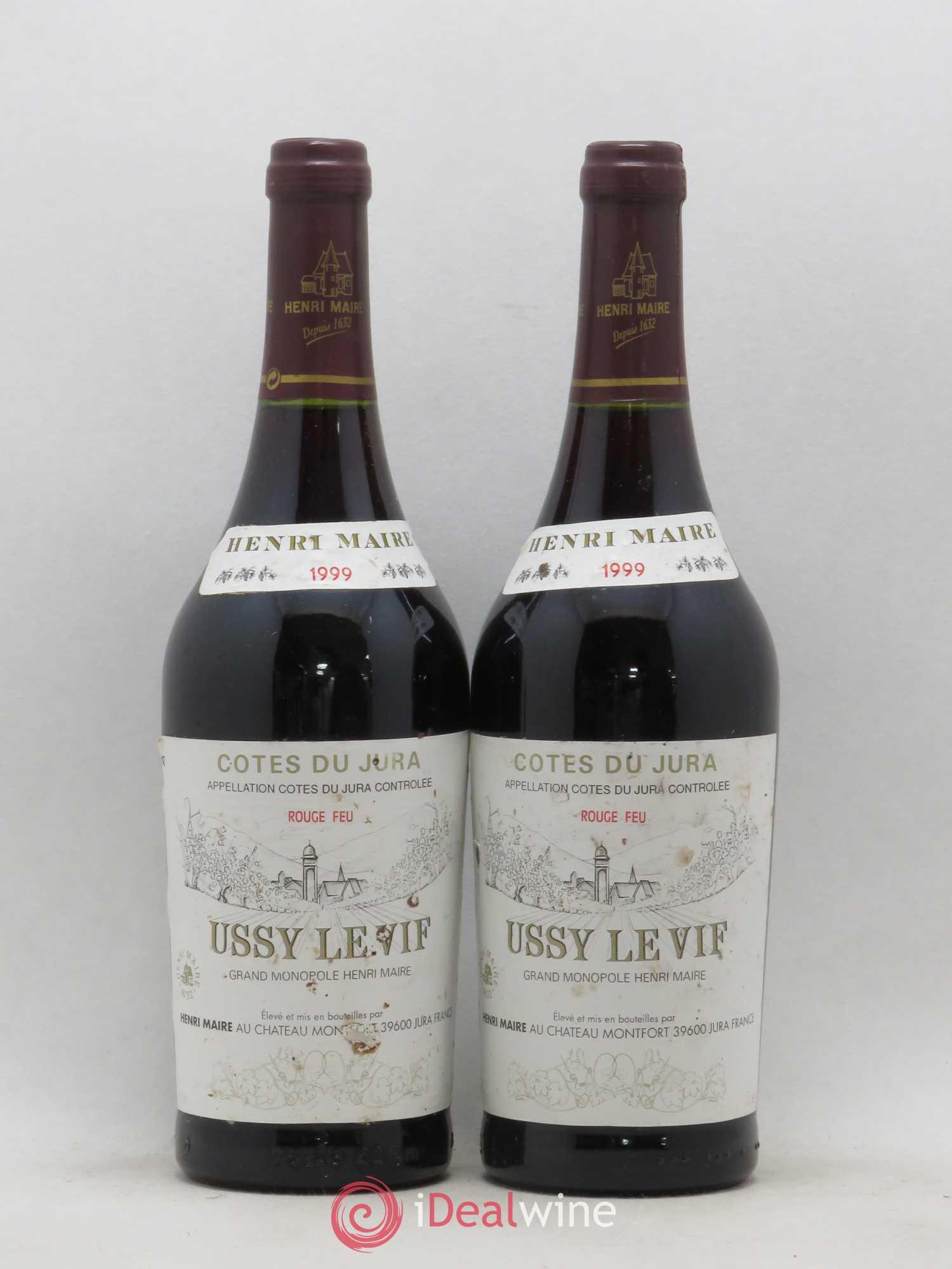 Côtes du Jura Ussy Le Vif Henri Maire (sans prix de réserve) 1999 - Posten von 2 Flaschen - 0