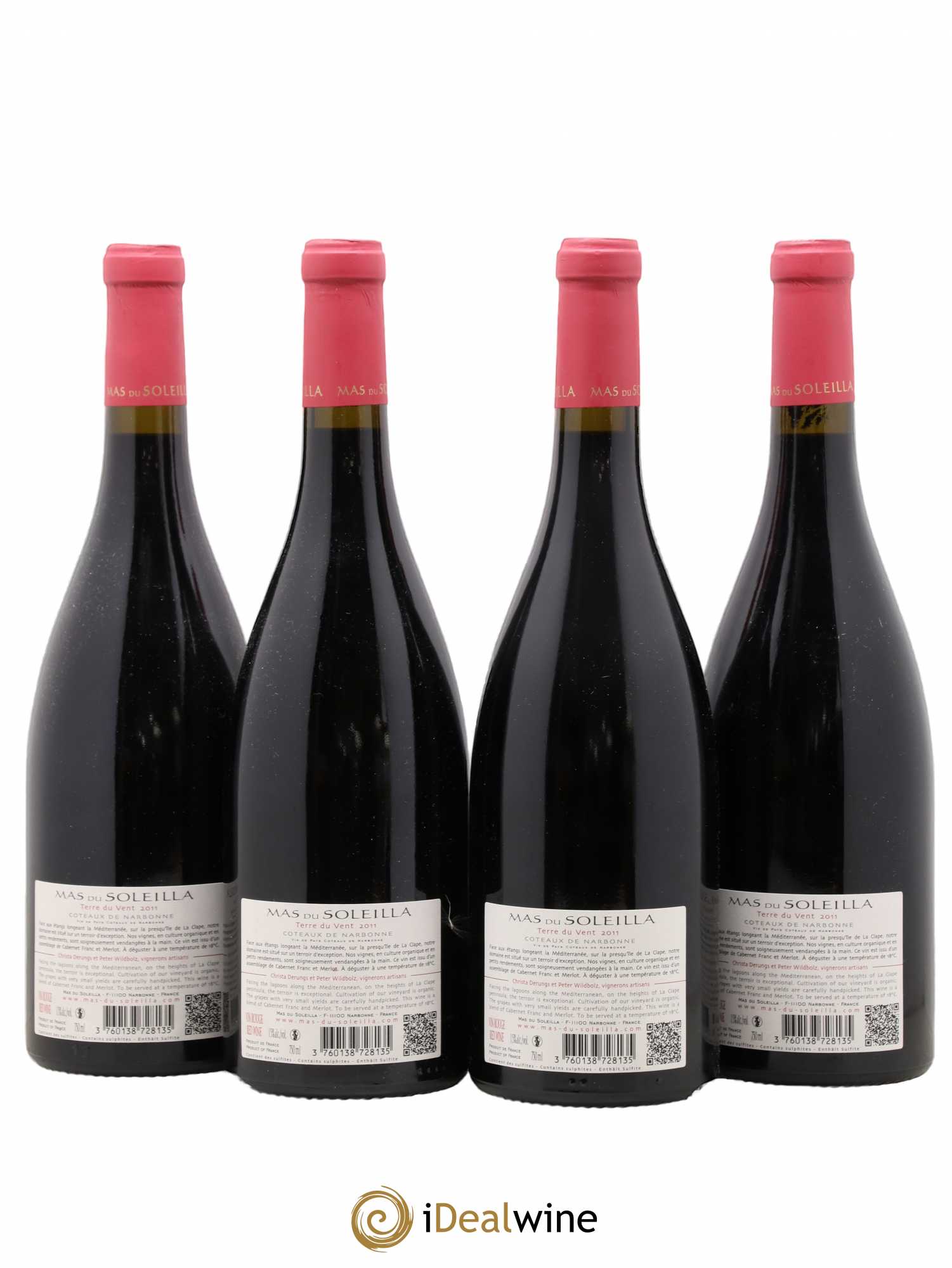 Vin de France Côteaux de Narbonne Terre du Vent Mas du Soleilla 2011 - Posten von 4 Flaschen - 1