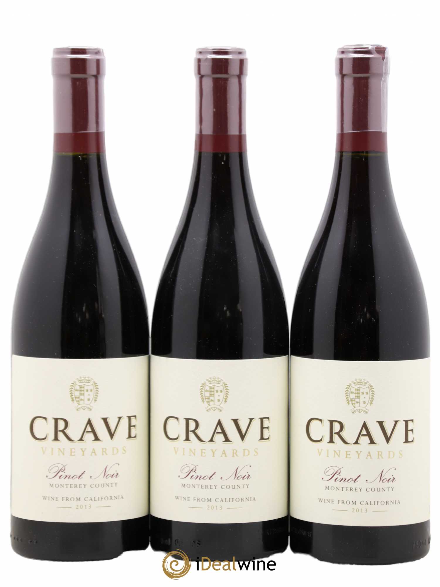 Pinot Noir Crave Vineyards Monterey County Californie 2013 - Posten von 3 Flaschen - 0