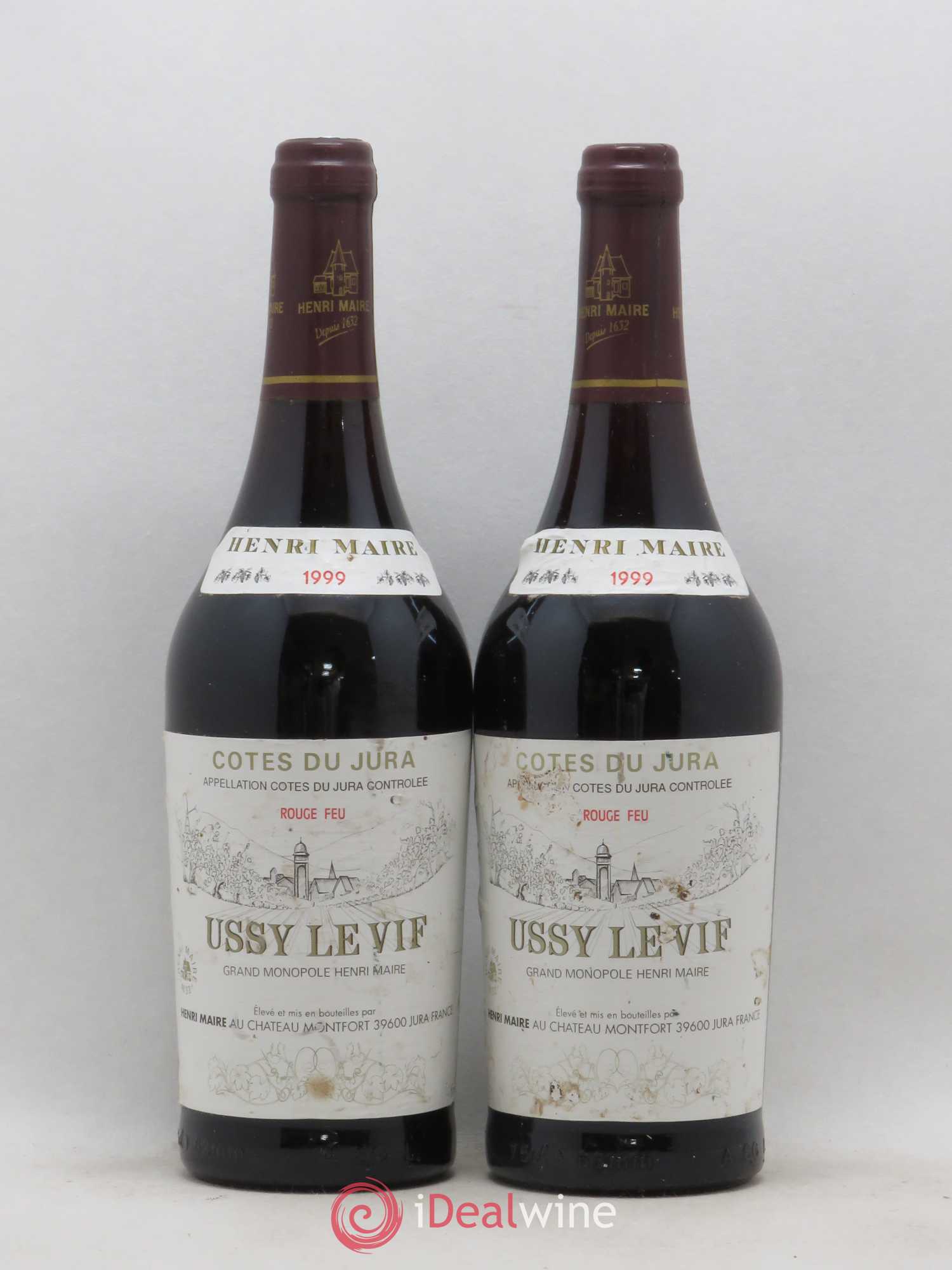 Côtes du Jura Ussy Le Vif Henri Maire (sans prix de réserve) 1999 - Posten von 2 Flaschen - 0