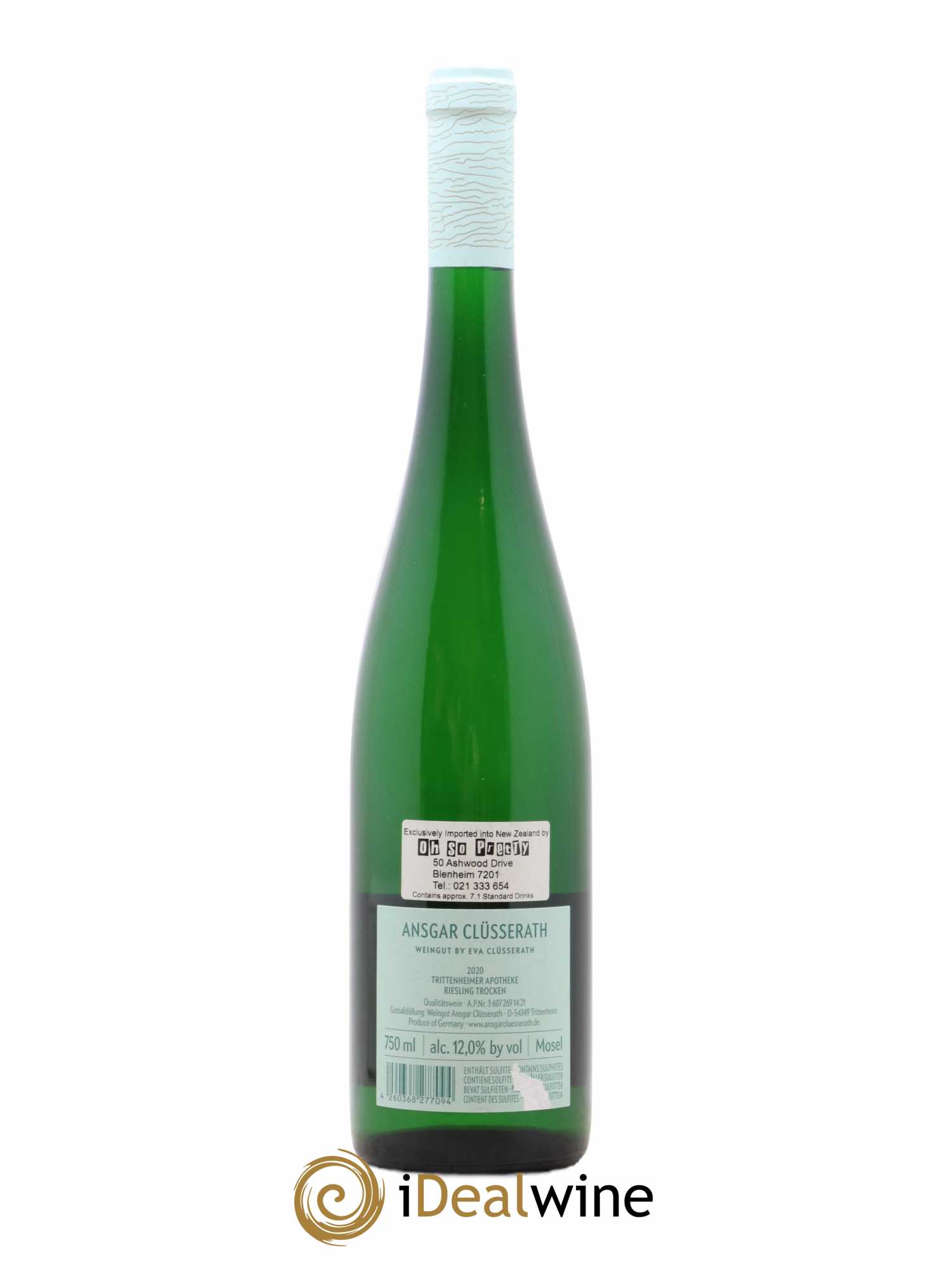 Allemagne Mosel-Saar Wittmann Ansgar Clusserath Riesling Trocken Trittenheimer Apotheke 2020 - Lot de 1 bouteille - 1