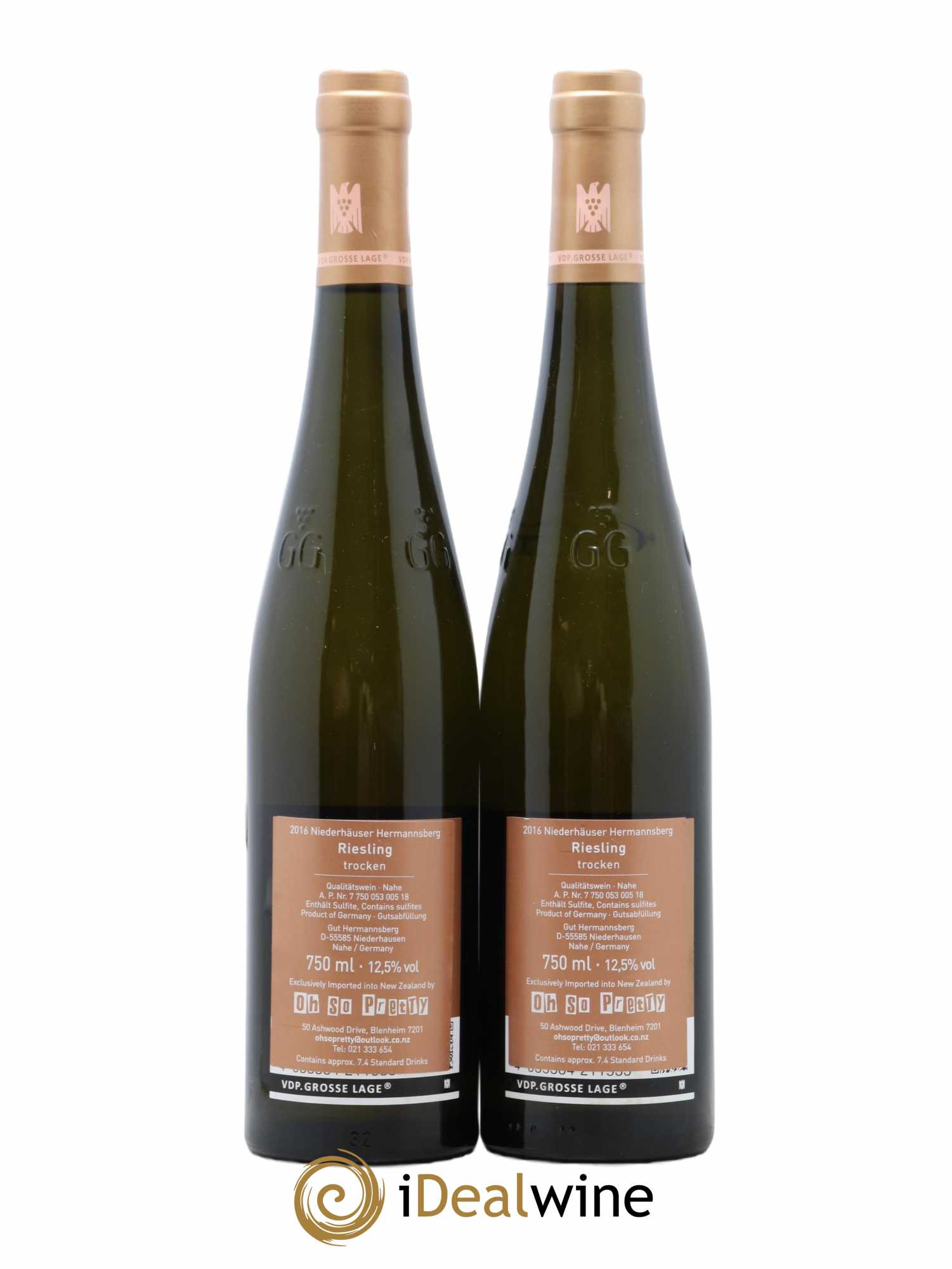 Allemagne Mosel-Saar Gut Hermannsberg Hermannsberg Riesling GG 2016 - Posten von 2 Flaschen - 1