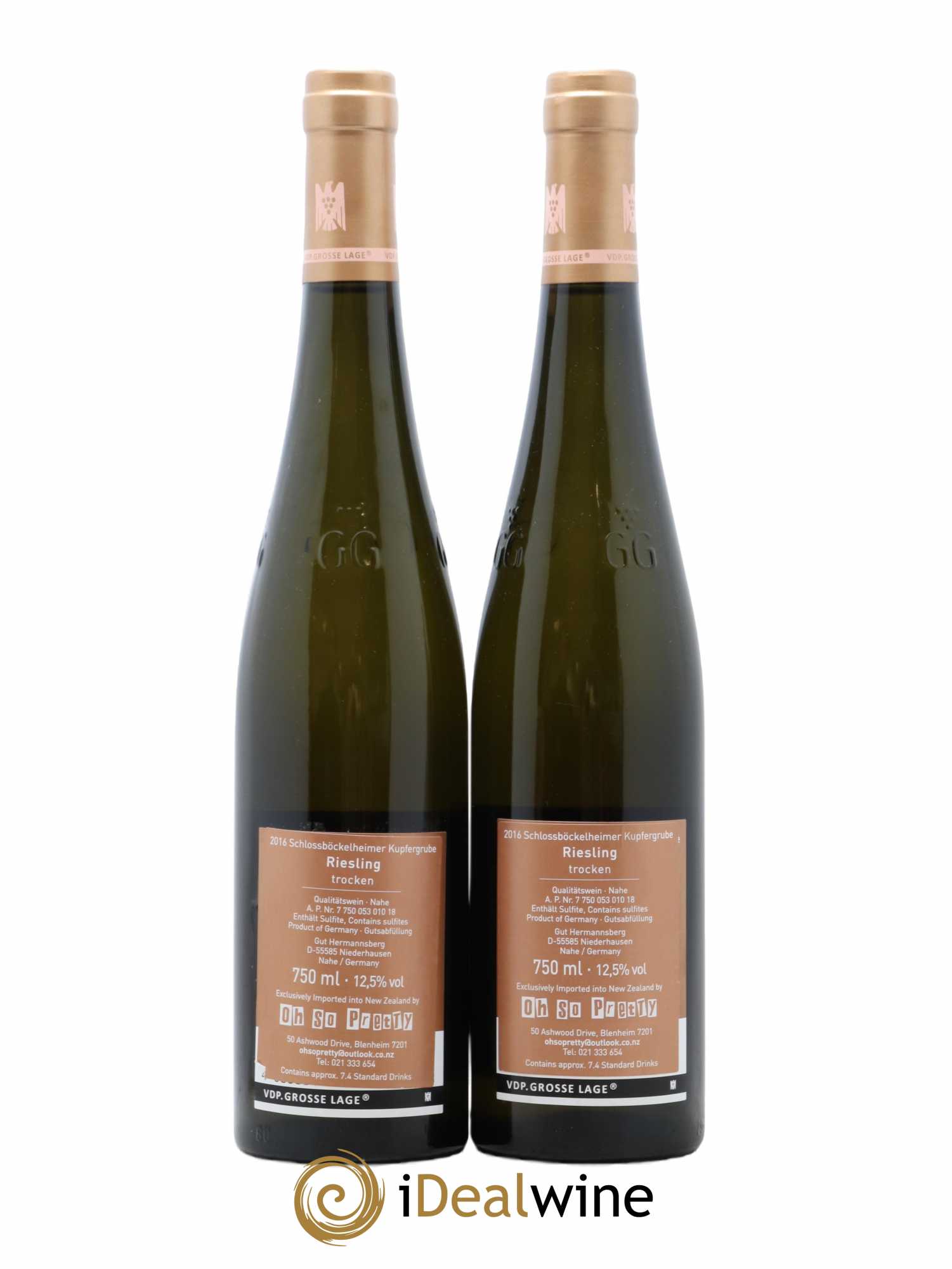 Allemagne Nahe Gut Hermannsberg Kupfergrube Riesling GG 2016 - Posten von 2 Flaschen - 1