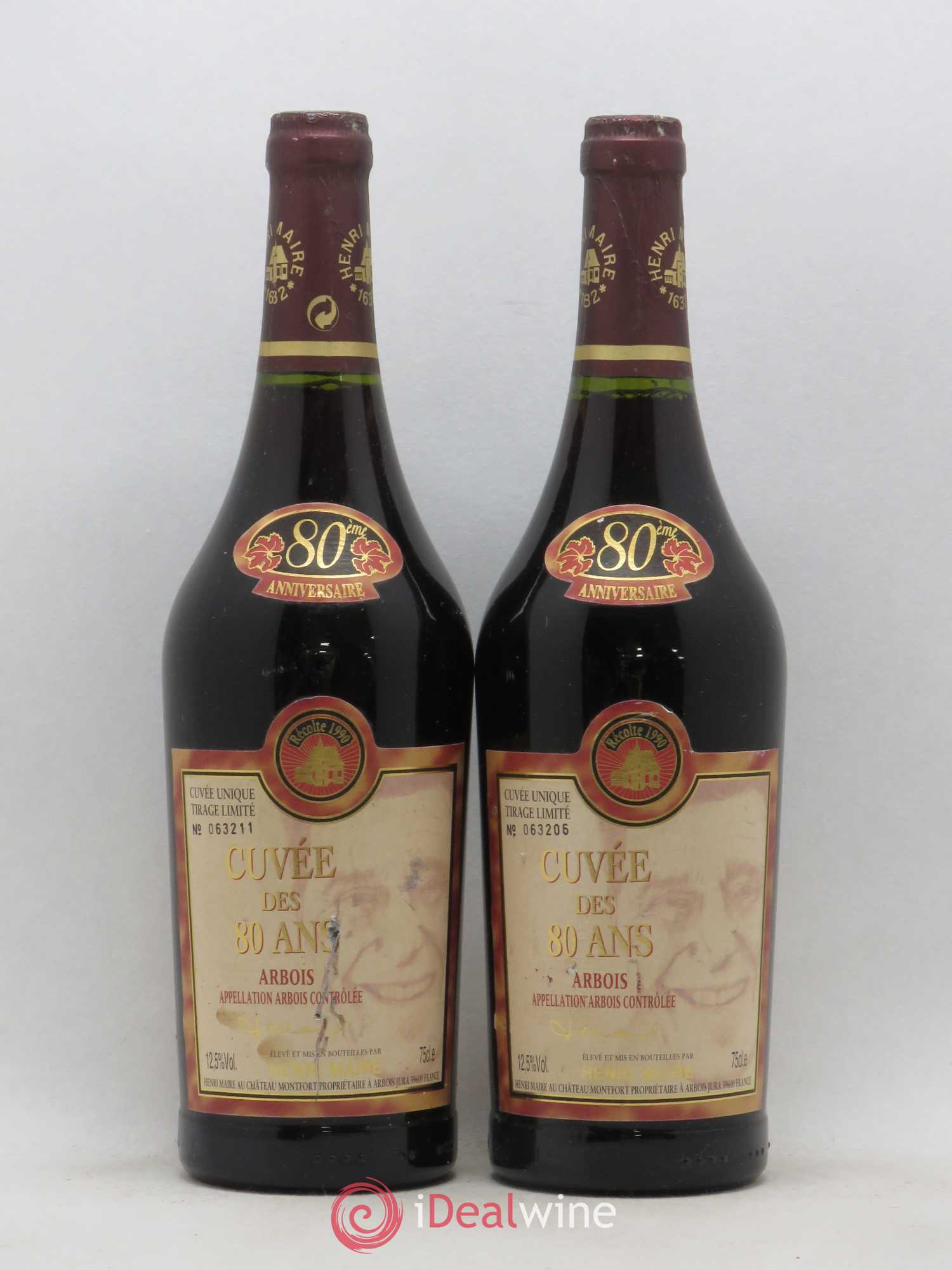 Arbois Cuvée des 80 ans Henri Maire 1990 - Posten von 2 Flaschen - 0