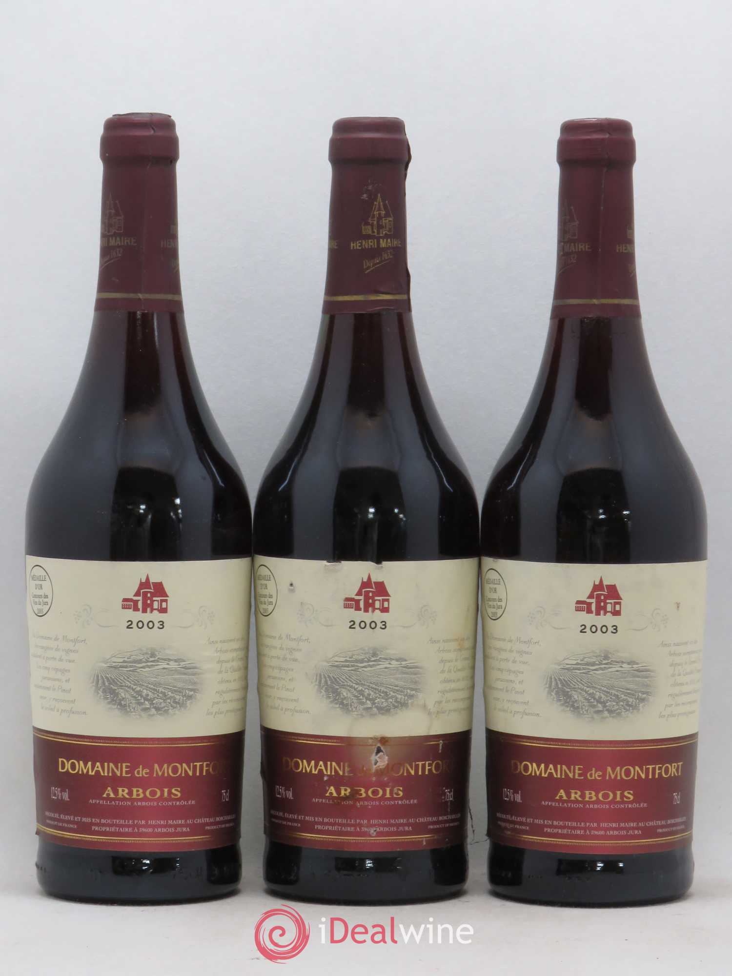 Arbois Domaine de Montfort Henri Maire (sans prix de réserve) 2003 - Posten von 6 Flaschen - 1