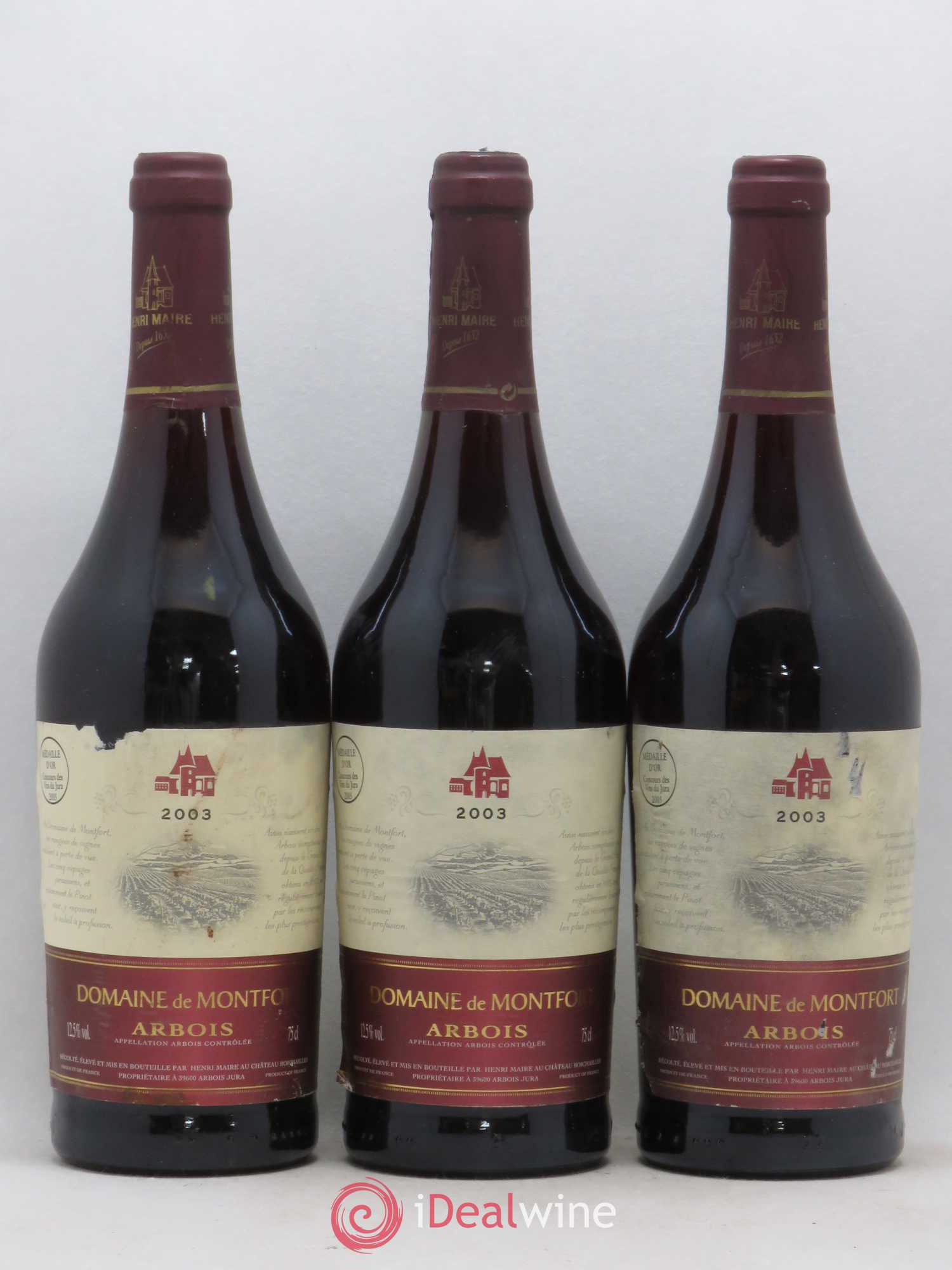 Arbois Domaine de Montfort Henri Maire (sans prix de réserve) 2003 - Posten von 6 Flaschen - 2