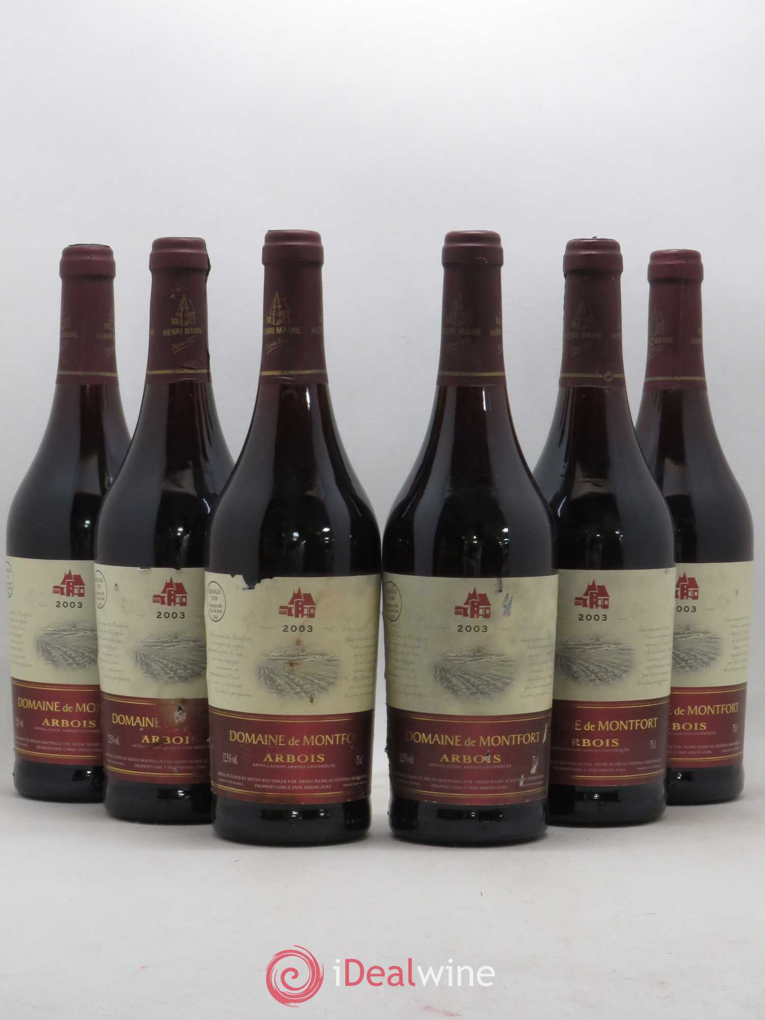 Arbois Domaine de Montfort Henri Maire (sans prix de réserve) 2003 - Posten von 6 Flaschen - 0