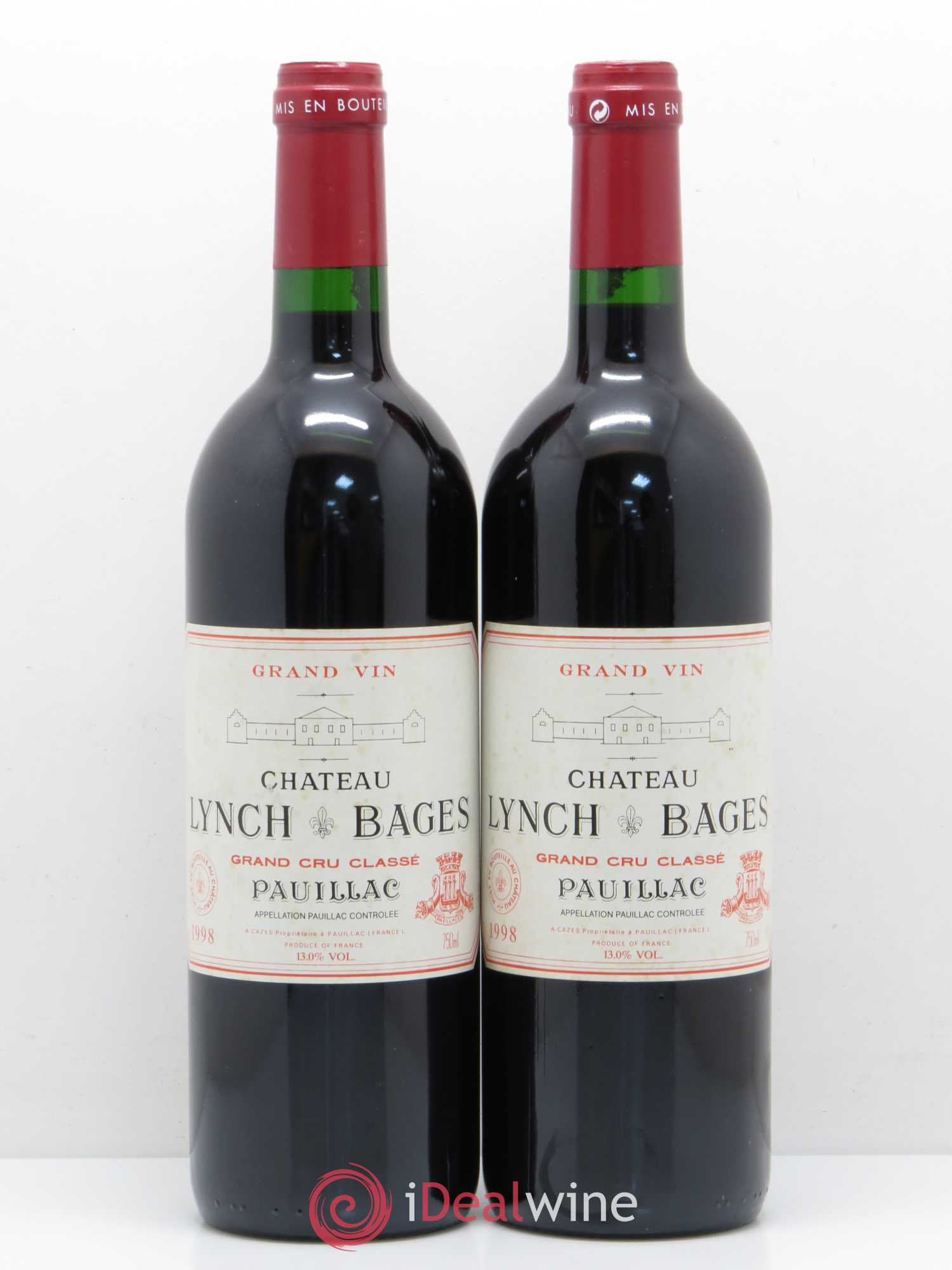 Château Lynch Bages 5ème Grand Cru Classé 1998 - Lot de 2 bouteilles - 0