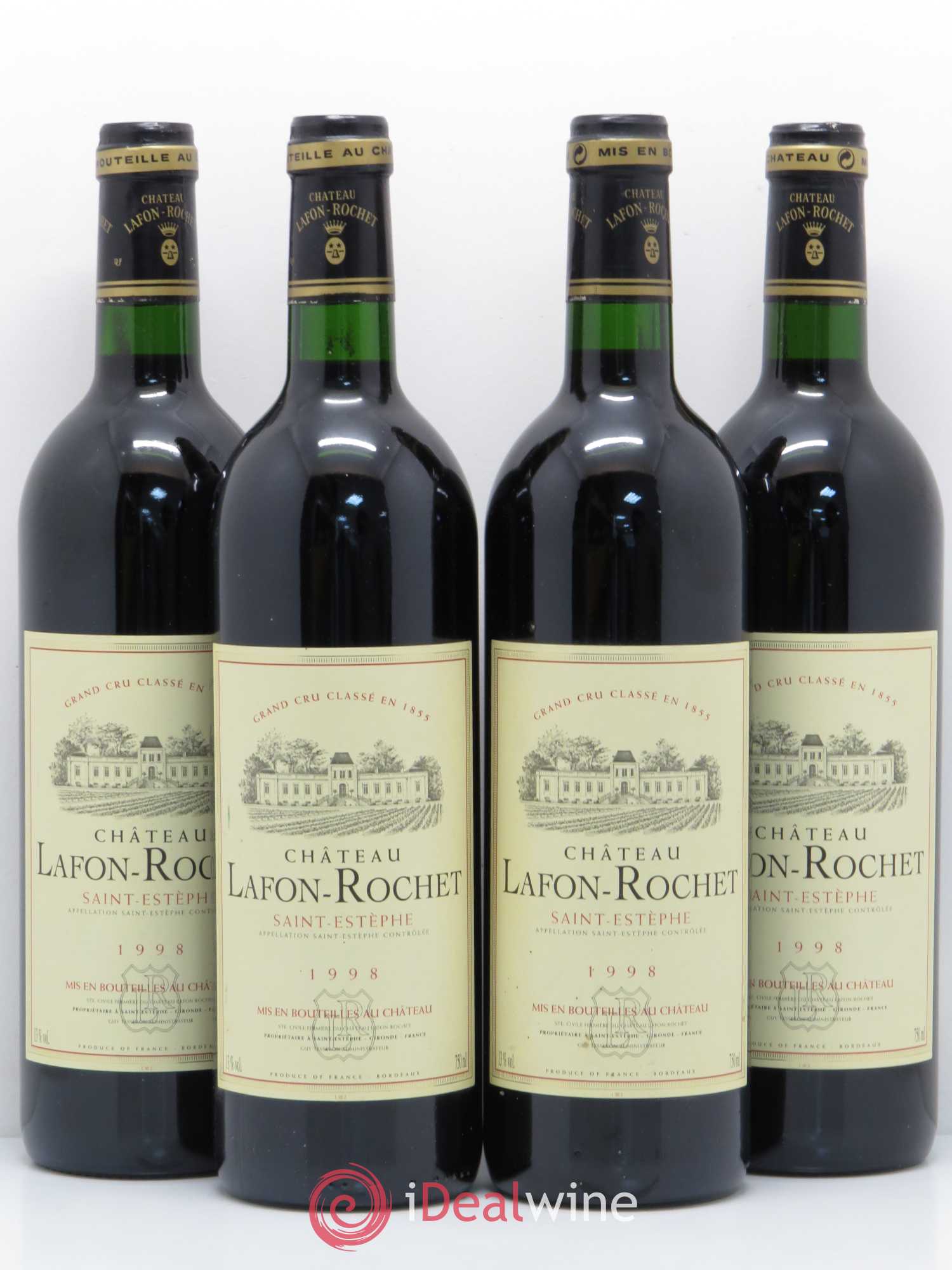 Château Lafon Rochet 4ème Grand Cru Classé 1998 - Lot de 4 bouteilles - 0