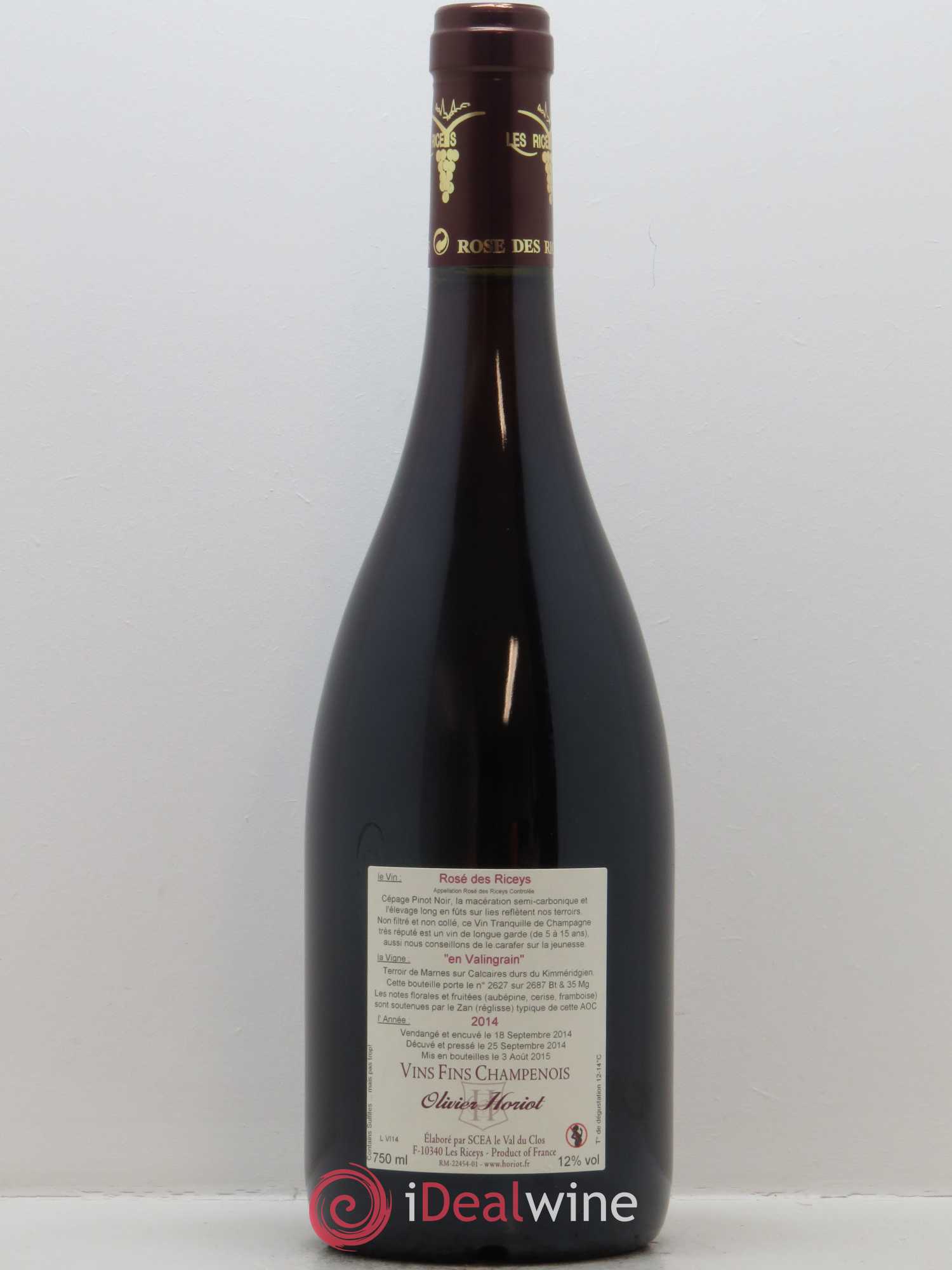 En Valingrain Olivier Horiot 2014 - Lot de 1 bouteille - 1