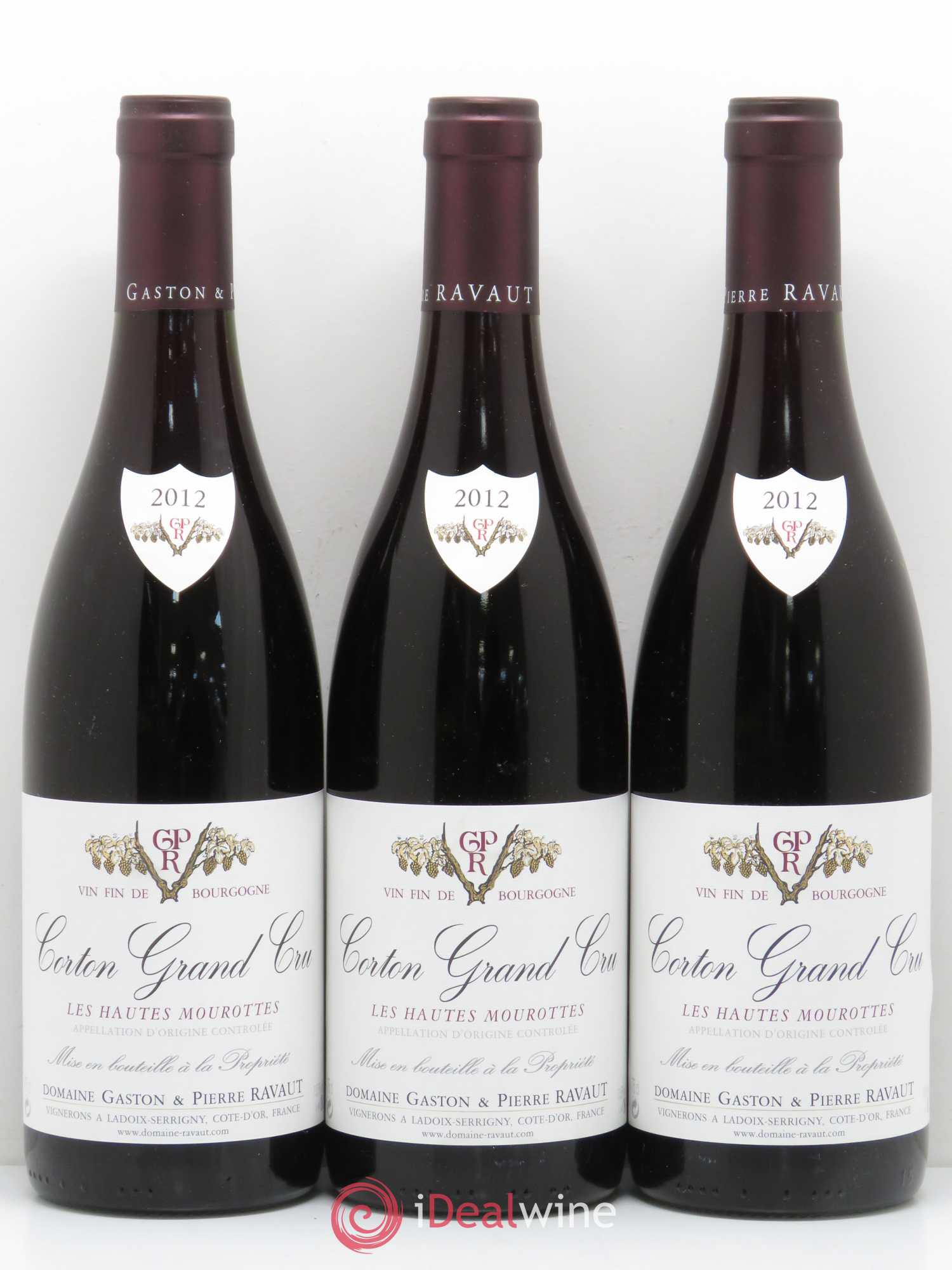 Corton Grand Cru Les Hautes Mourottes Ravaut 2012 - Lot de 3 bouteilles - 0