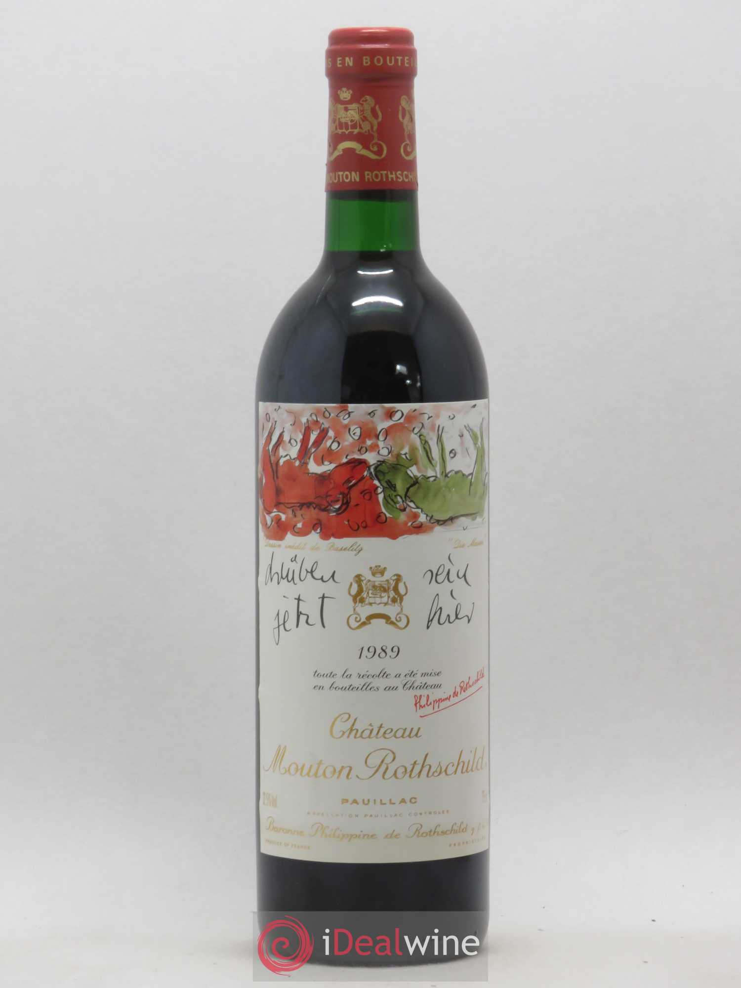 Château Mouton Rothschild 1er Grand Cru Classé 1989 - Lot de 1 bouteille - 0