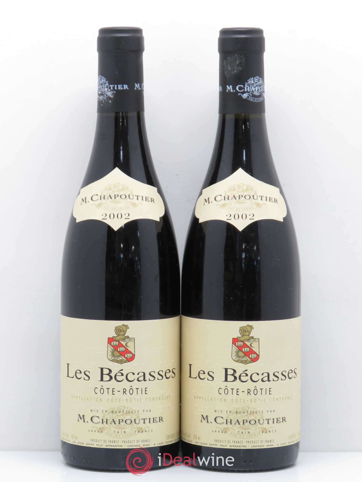 Côte-Rôtie Les Bécasses Chapoutier 2002 - Lot de 2 bouteilles - 0