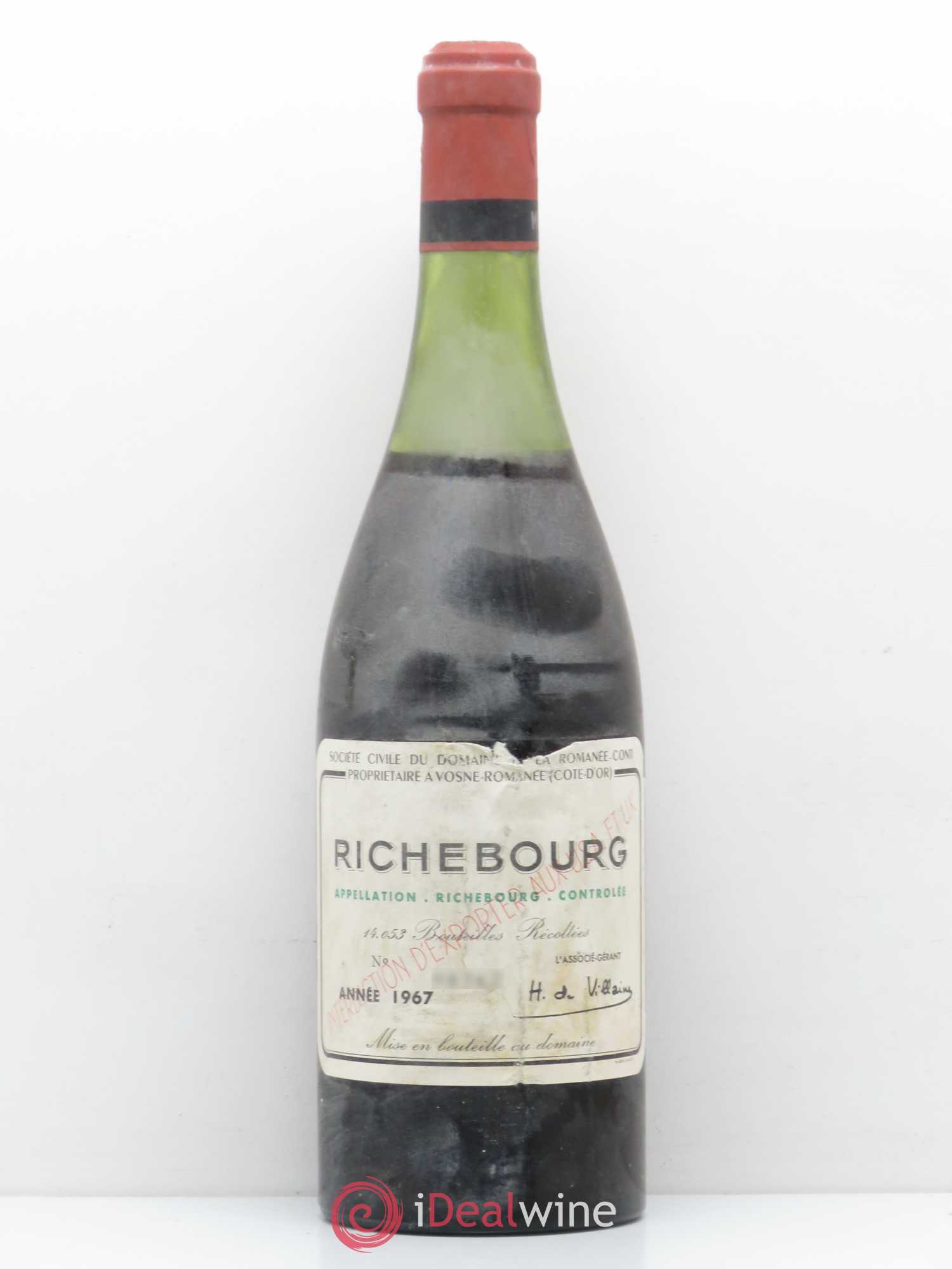 Richebourg Grand Cru Domaine de la Romanée-Conti 1967 - Lot de 1 bouteille - 0