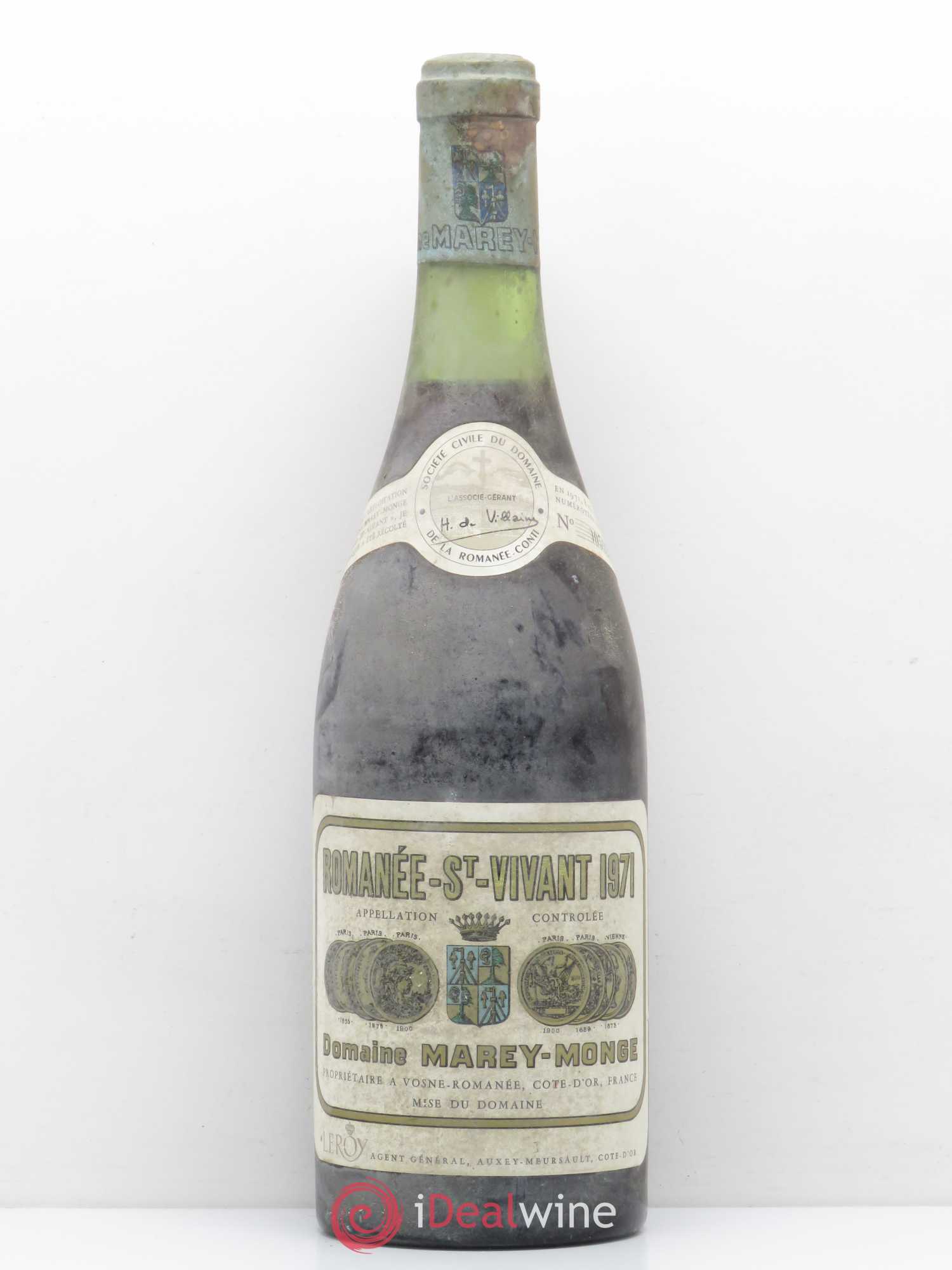 Romanée-Saint-Vivant Grand Cru Domaine de la Romanée-Conti Marey Monge 1971 - Lot de 1 bouteille - 0