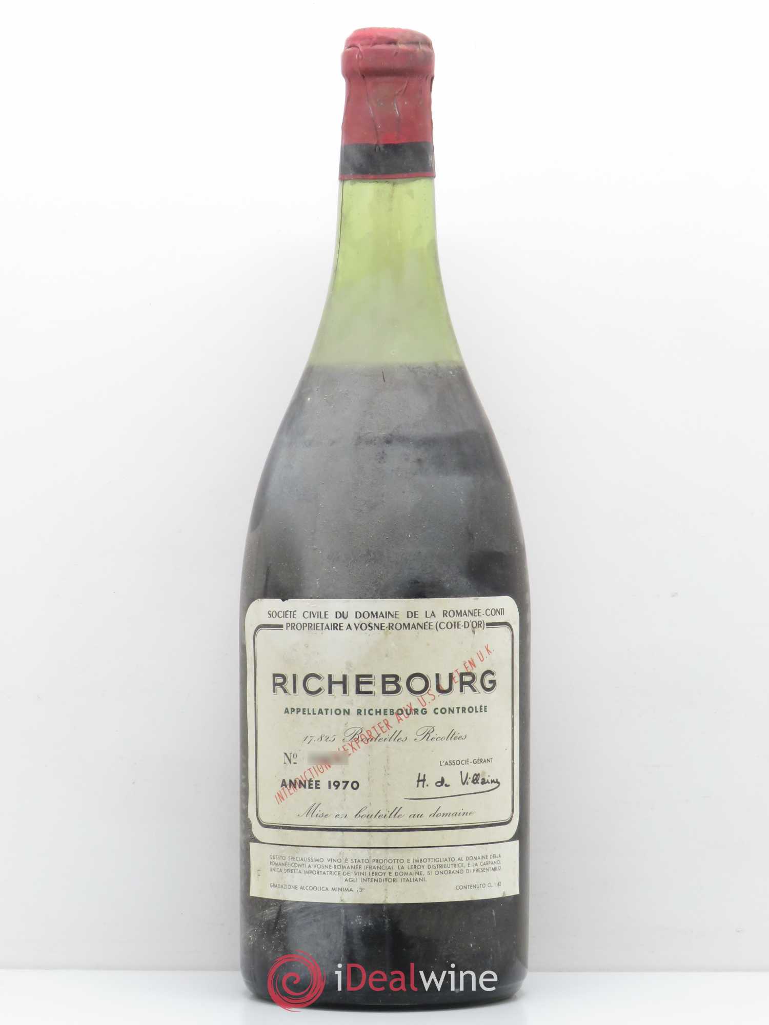 Richebourg Grand Cru Domaine de la Romanée-Conti 1970 - Lot de 1 magnum - 0