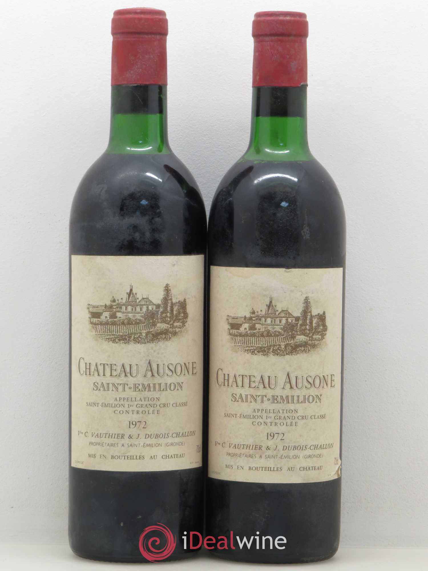 Château Ausone 1er Grand Cru Classé A (sans prix de réserve) 1972 - Lot de 2 bouteilles - 0