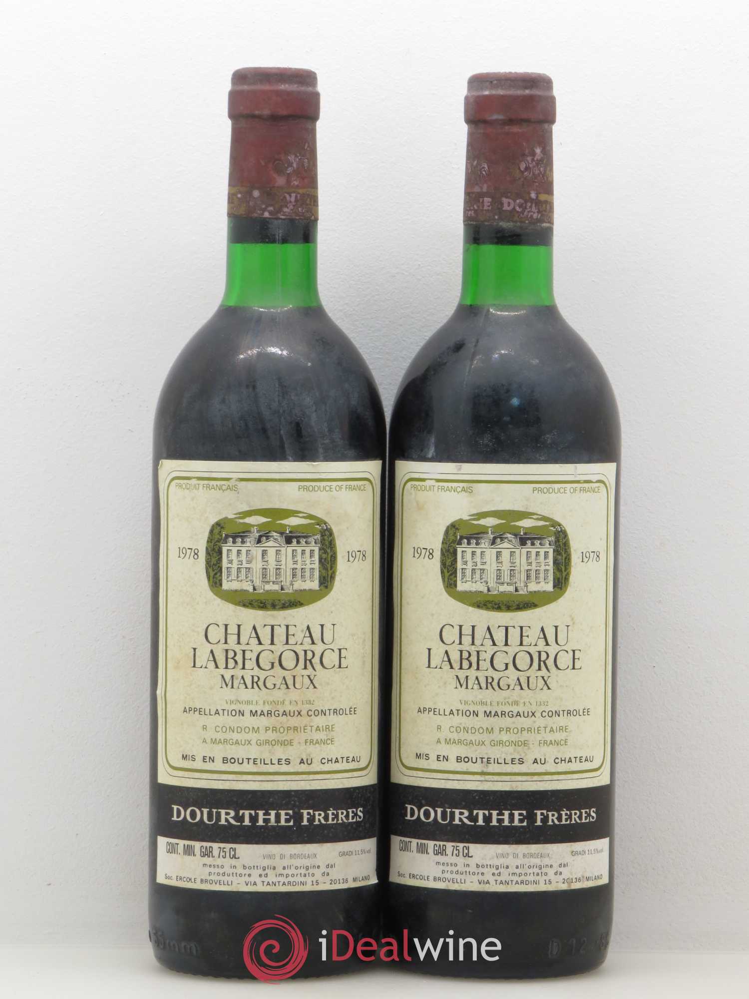 Château Labegorce Cru Bourgeois 1978 - Lot de 2 bouteilles - 0