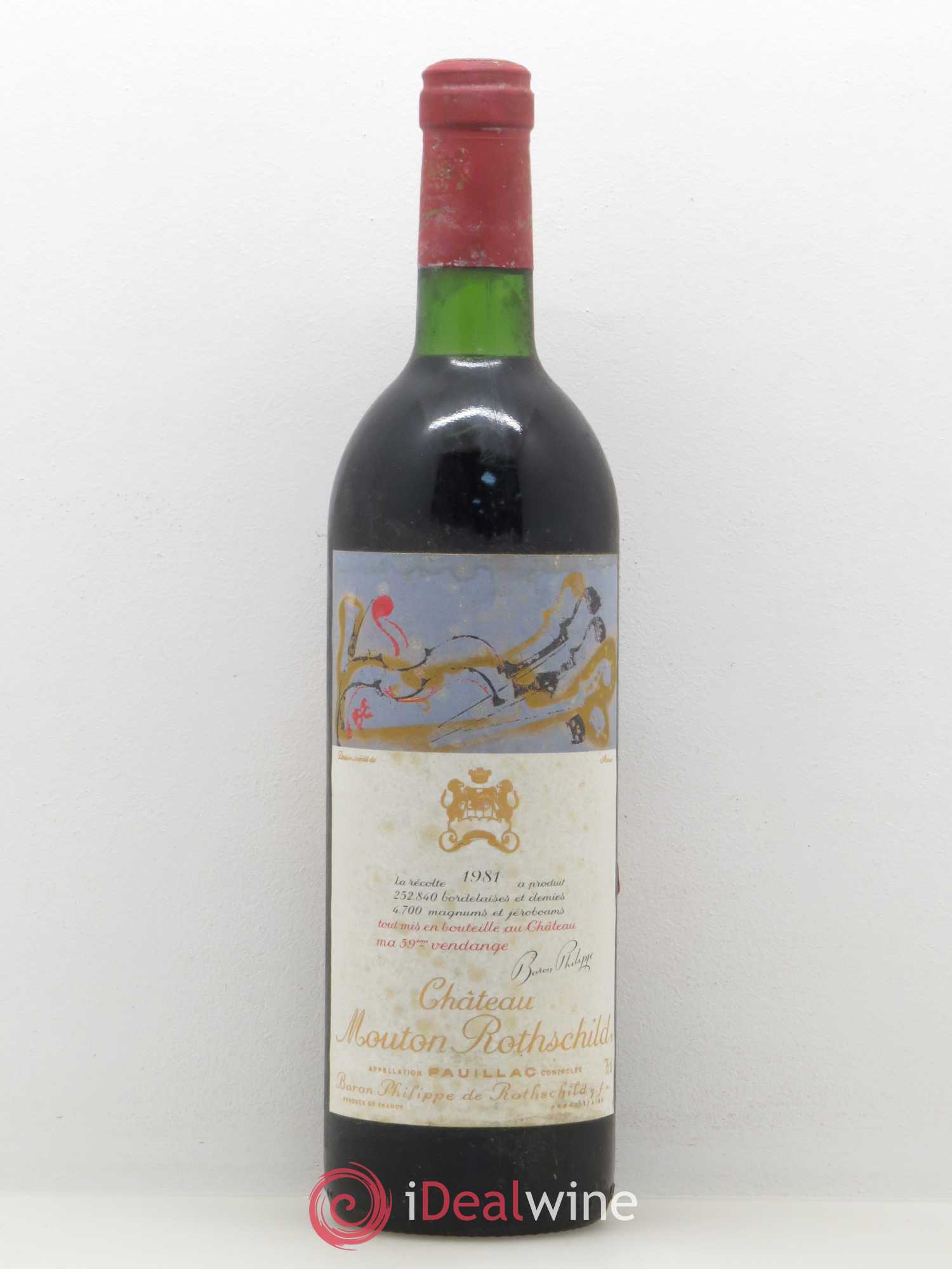 Château Mouton Rothschild 1er Grand Cru Classé 1981 - Lot de 1 bouteille - 0