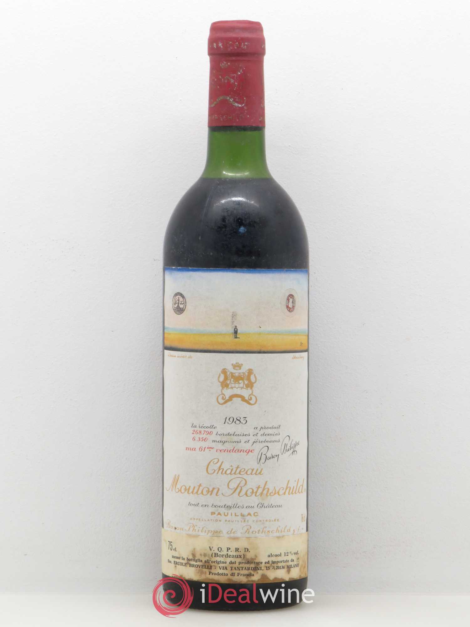 Château Mouton Rothschild 1er Grand Cru Classé 1983 - Lot de 1 bouteille - 0