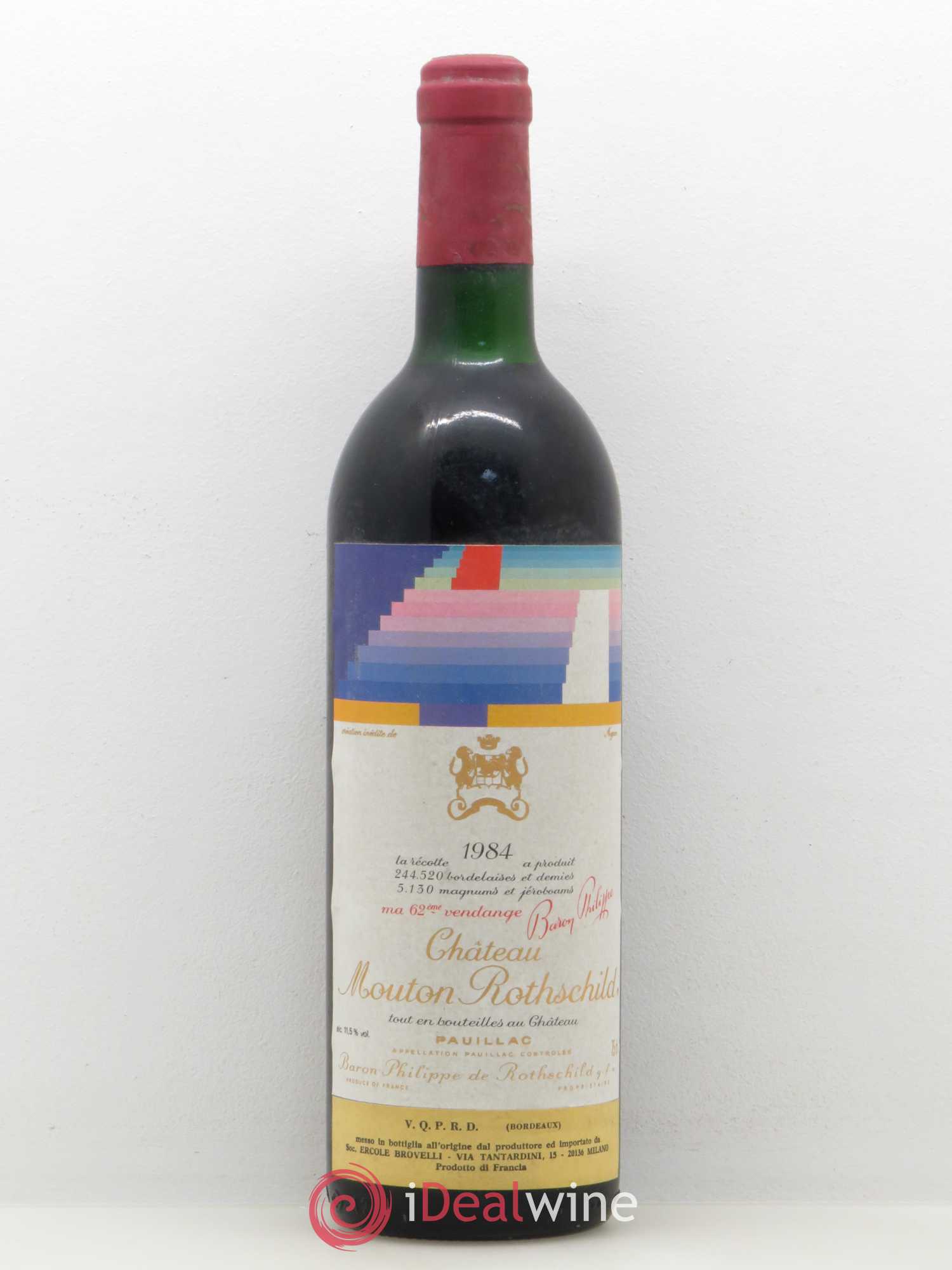Château Mouton Rothschild 1er Grand Cru Classé 1984 - Lot de 1 bouteille - 0