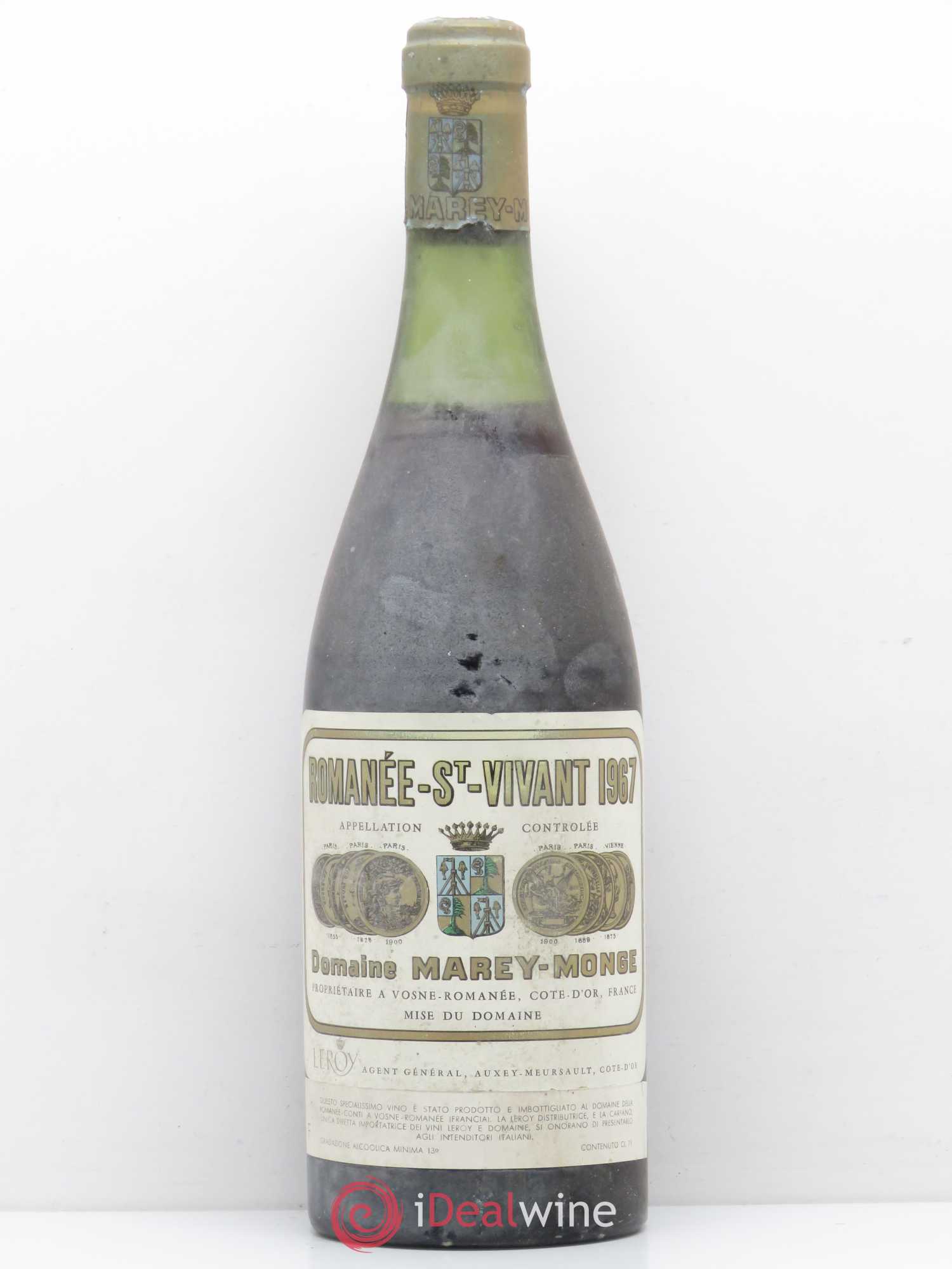 Romanée-Saint-Vivant Grand Cru Domaine de la Romanée-Conti Marey Monge 1967 - Lot de 1 bouteille - 0