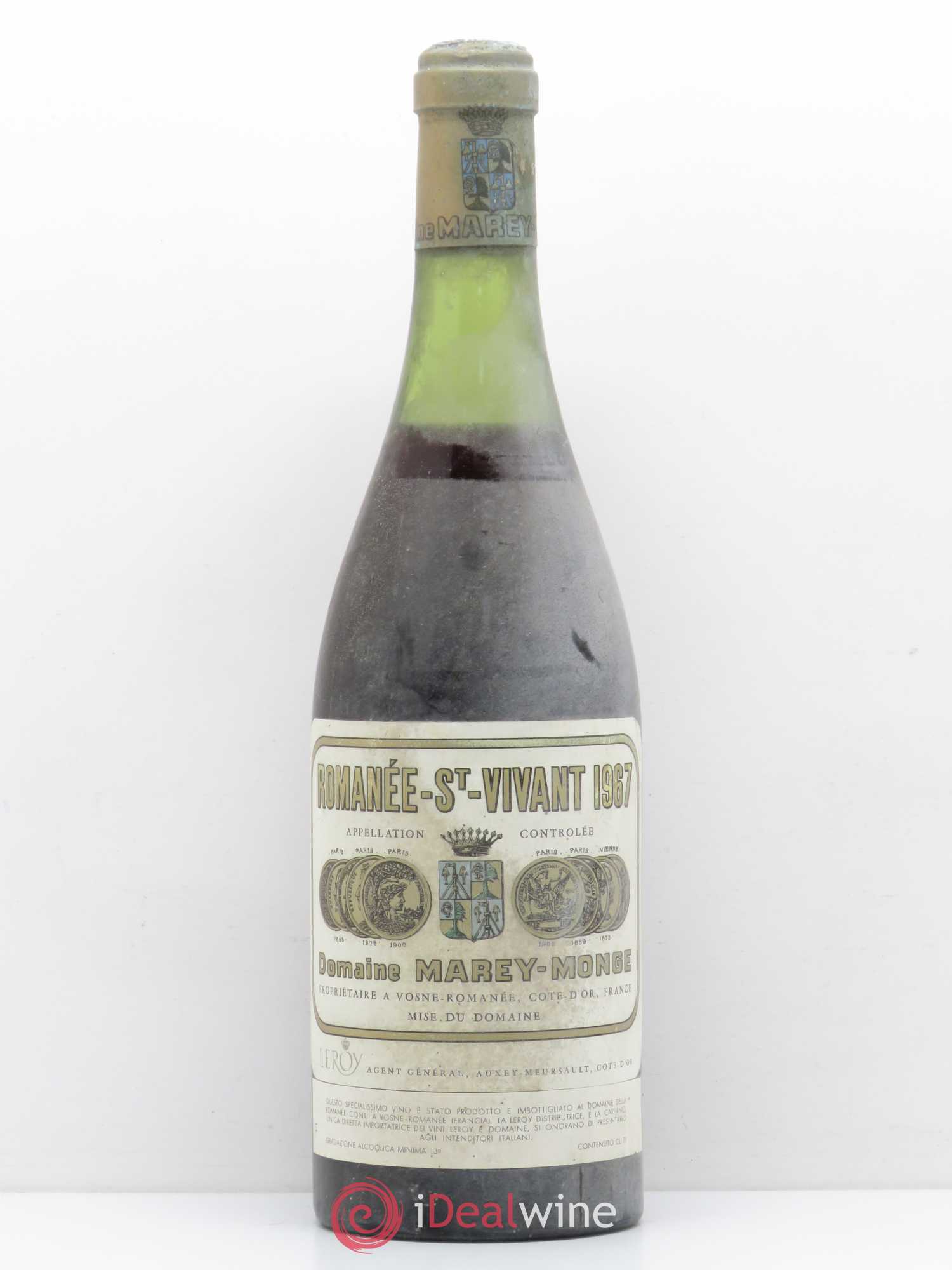 Romanée-Saint-Vivant Grand Cru Domaine de la Romanée-Conti Marey Monge 1967 - Lot de 1 bouteille - 0