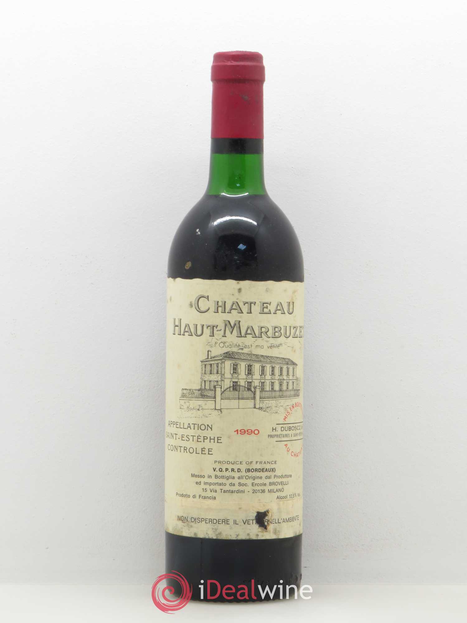 Château Haut Marbuzet 1990 - Lot de 1 bouteille - 0