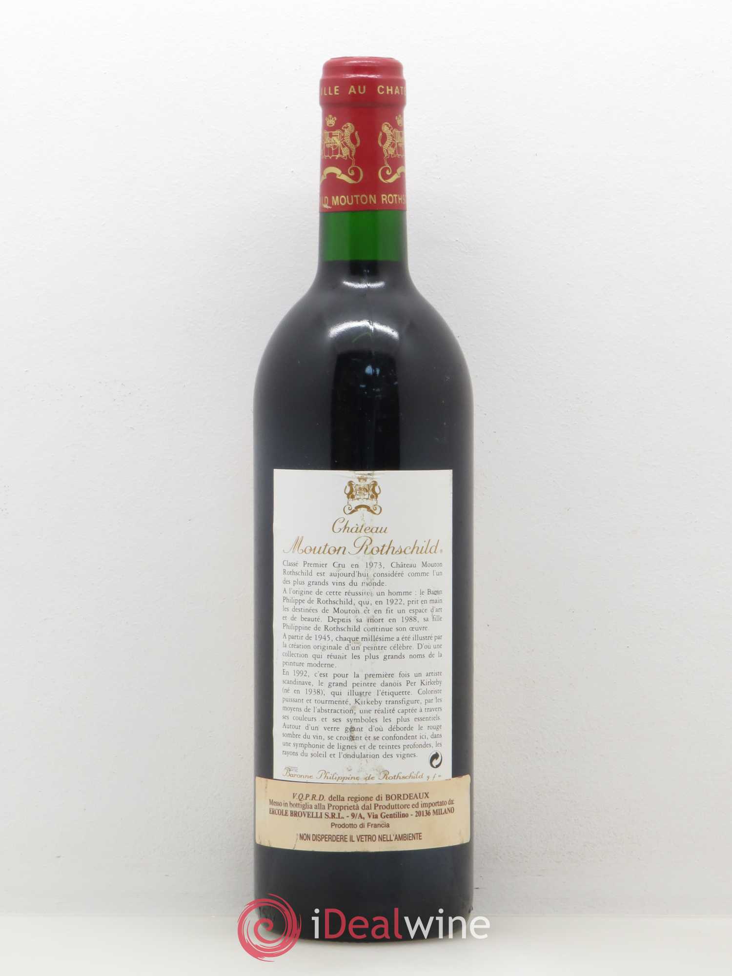 Château Mouton Rothschild 1er Grand Cru Classé 1992 - Lot de 1 bouteille - 1