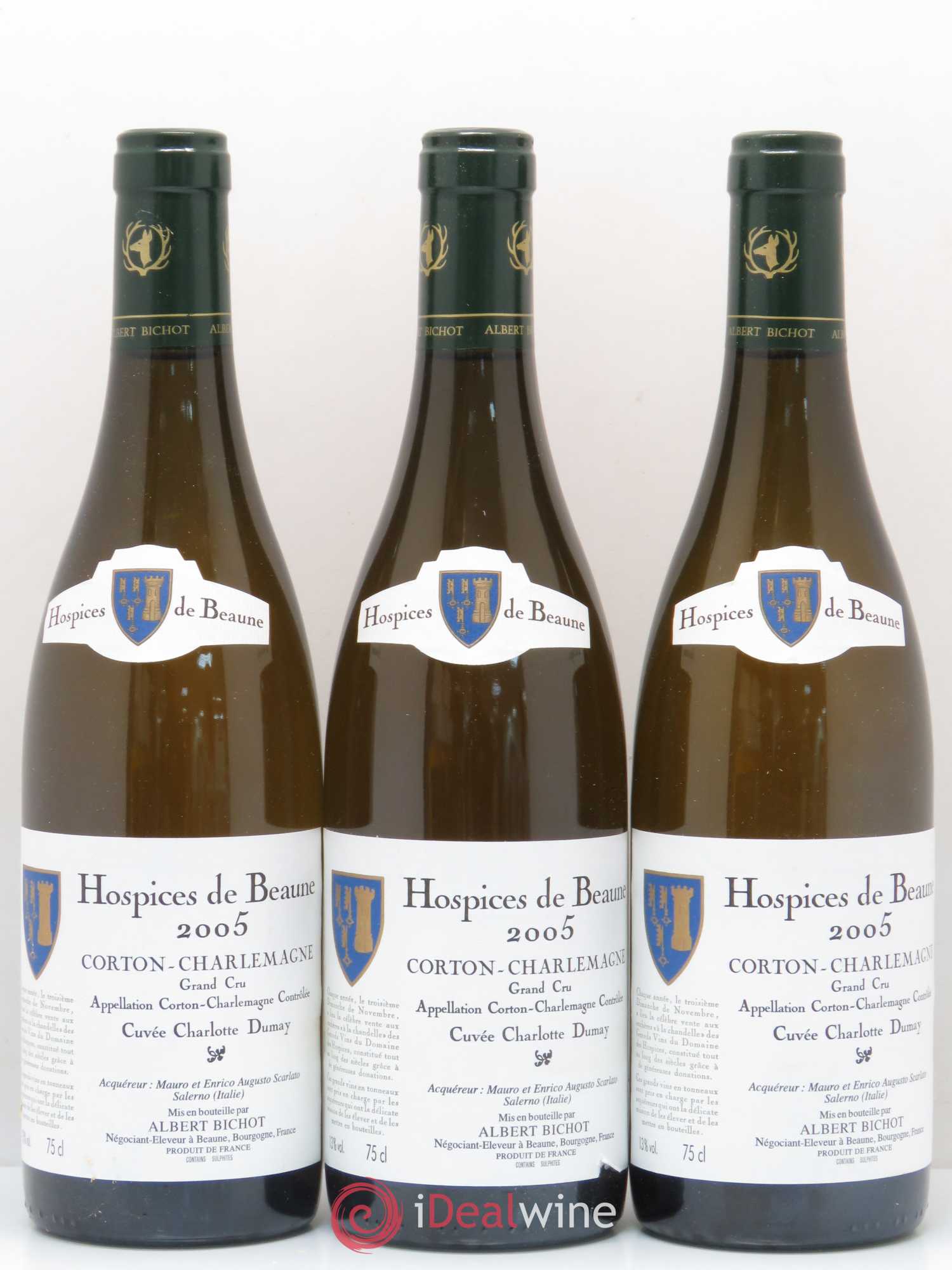 Corton-Charlemagne Grand Cru Cuvée Charlotte Dumay Hospices de Beaune Bichot 2005 - Lotto di 12 bottiglie - 2