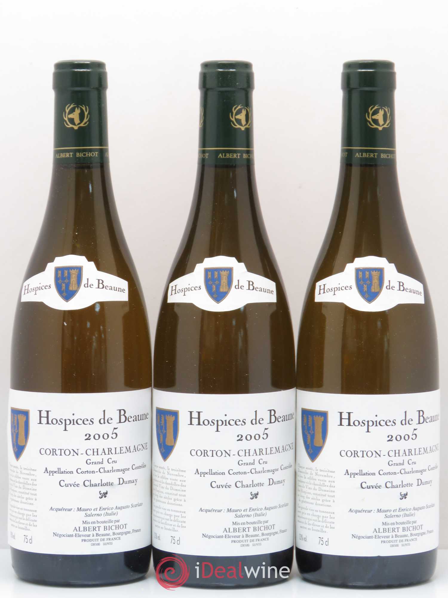 Corton-Charlemagne Grand Cru Cuvée Charlotte Dumay Hospices de Beaune Bichot 2005 - Lotto di 12 bottiglie - 3
