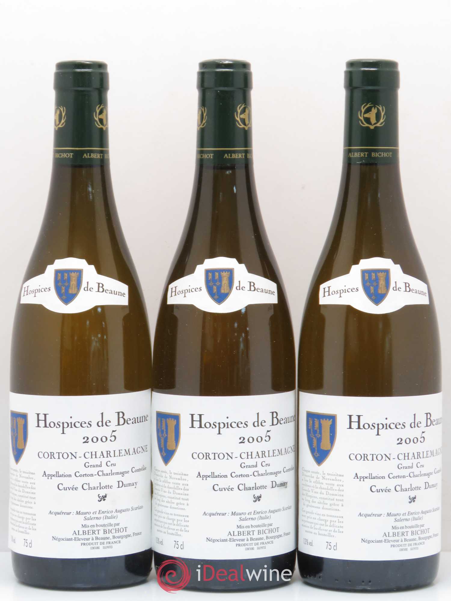 Corton-Charlemagne Grand Cru Cuvée Charlotte Dumay Hospices de Beaune Bichot 2005 - Lotto di 12 bottiglie - 4