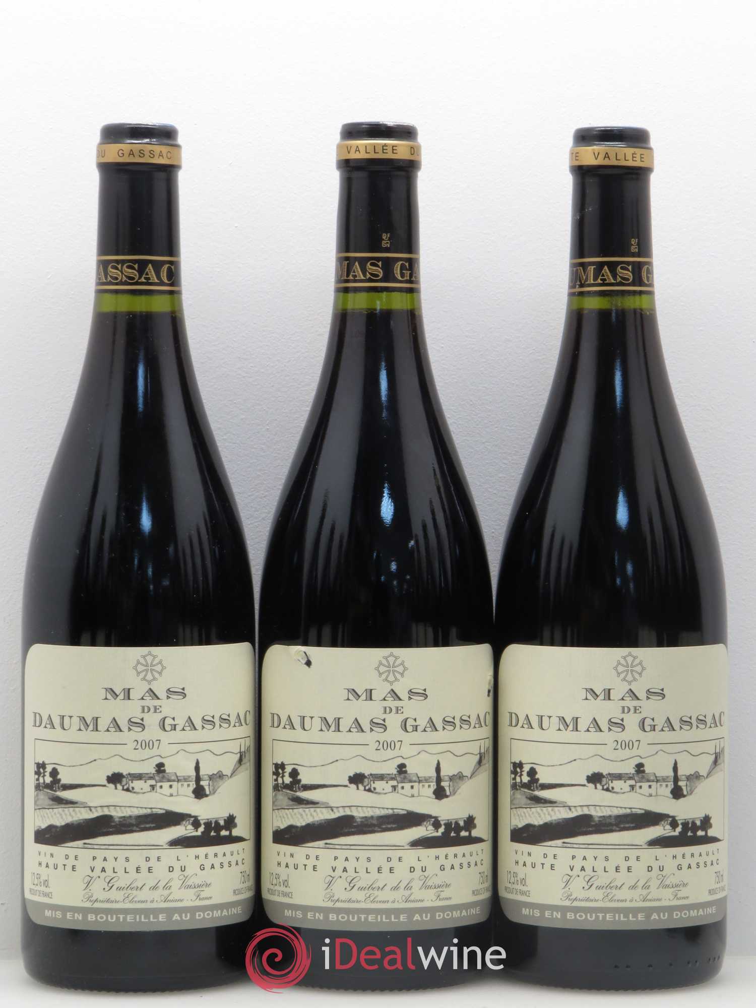 Saint-Guilhem-le-Désert - Cité d'Aniane Mas Daumas Gassac Famille Guibert de La Vaissière 2007 - Lot de 12 bouteilles - 3