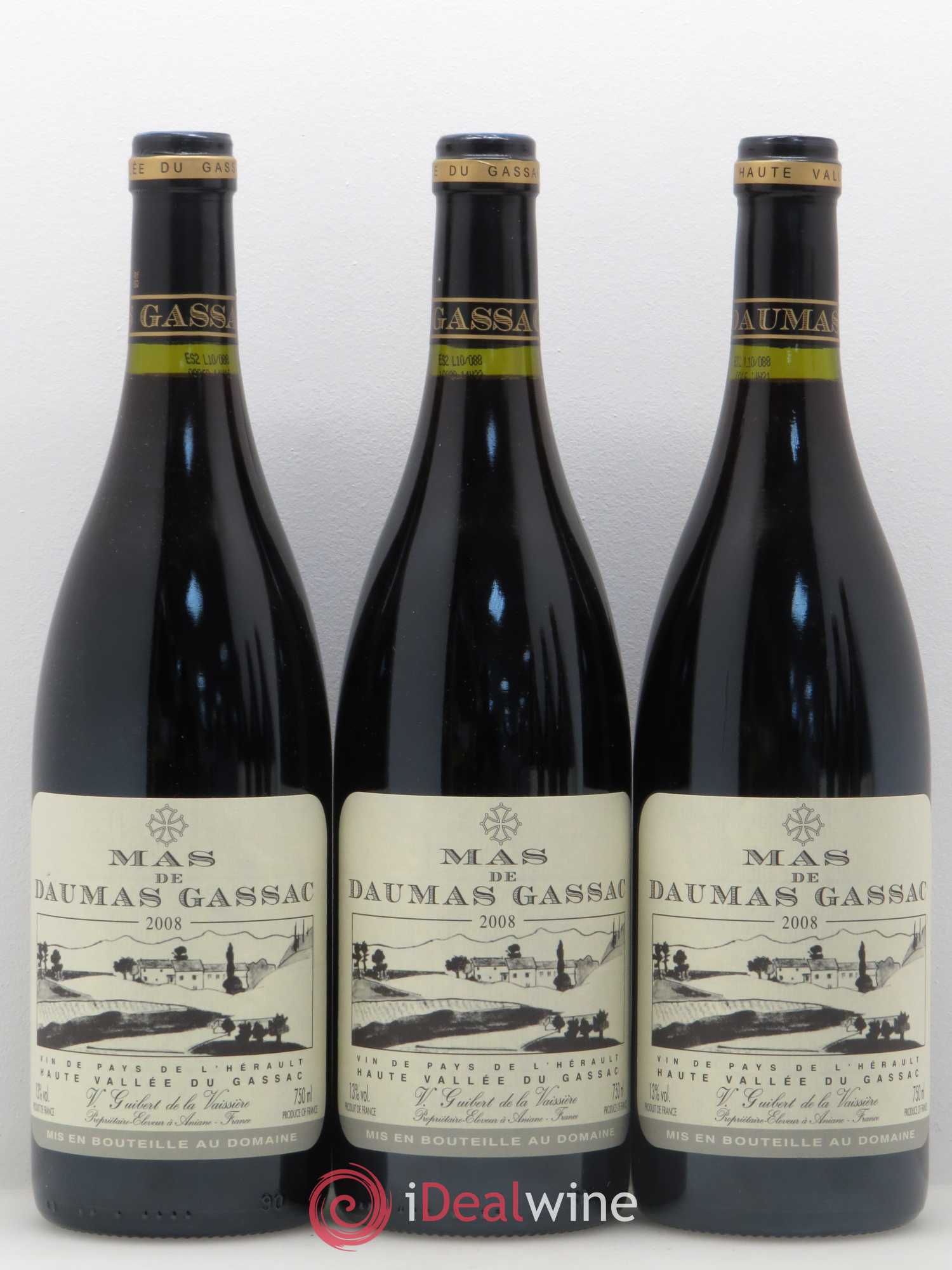 Saint-Guilhem-le-Désert - Cité d'Aniane Mas Daumas Gassac Famille Guibert de La Vaissière 2008 - Lot de 6 bouteilles - 2