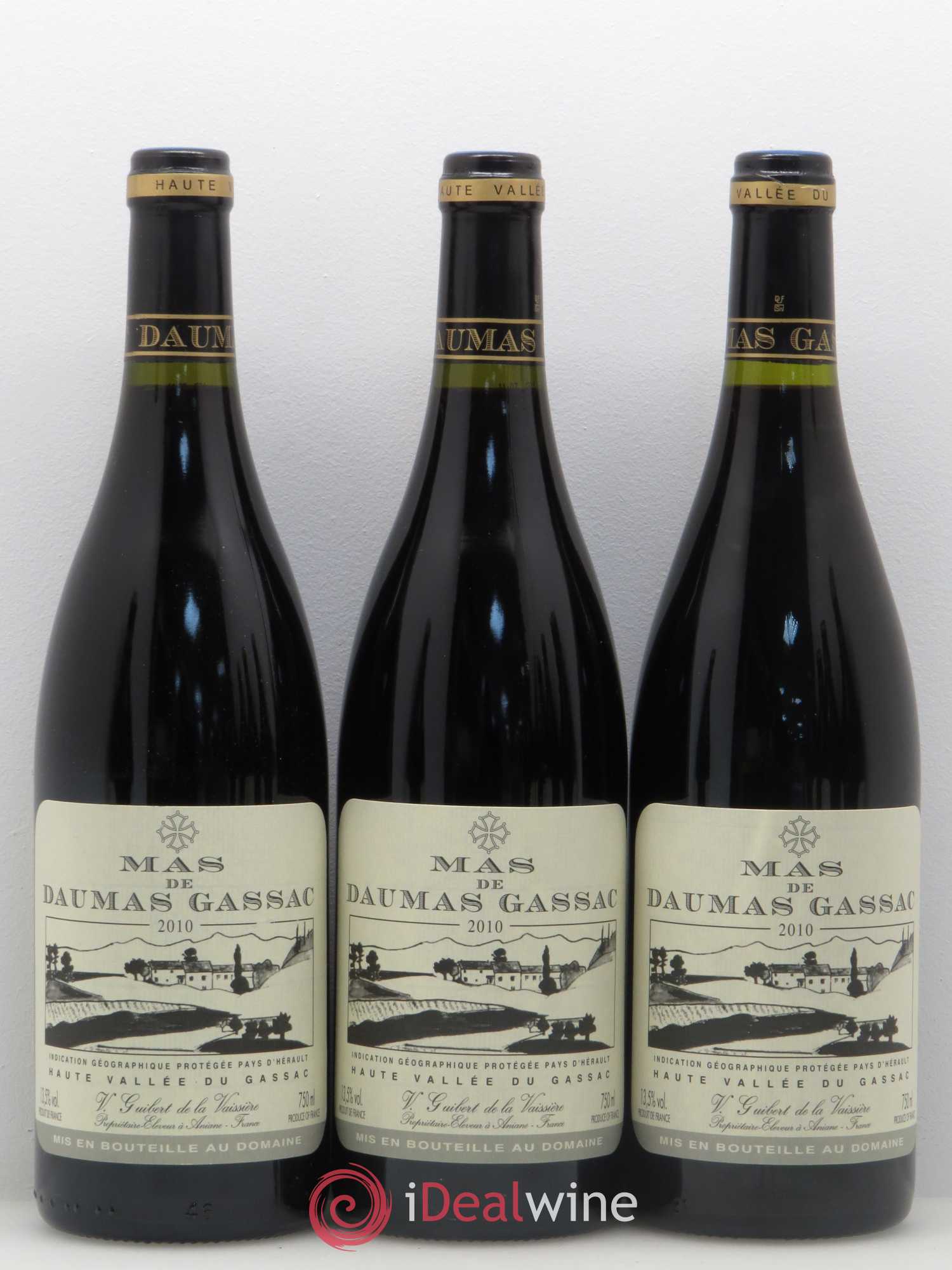 Saint-Guilhem-le-Désert - Cité d'Aniane Mas Daumas Gassac Famille Guibert de La Vaissière 2010 - Lot de 12 bouteilles - 1
