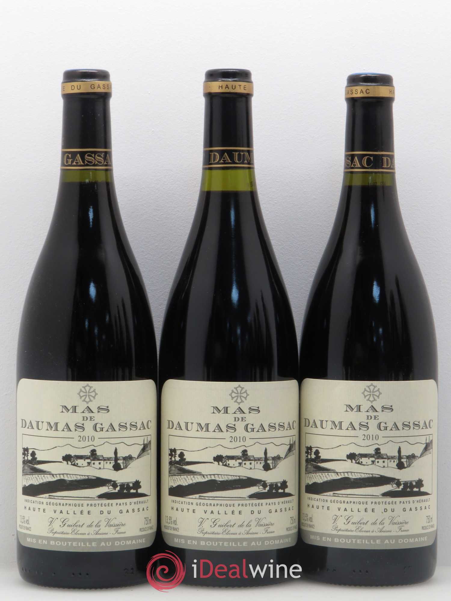 Saint-Guilhem-le-Désert - Cité d'Aniane Mas Daumas Gassac Famille Guibert de La Vaissière 2010 - Lot de 12 bouteilles - 3