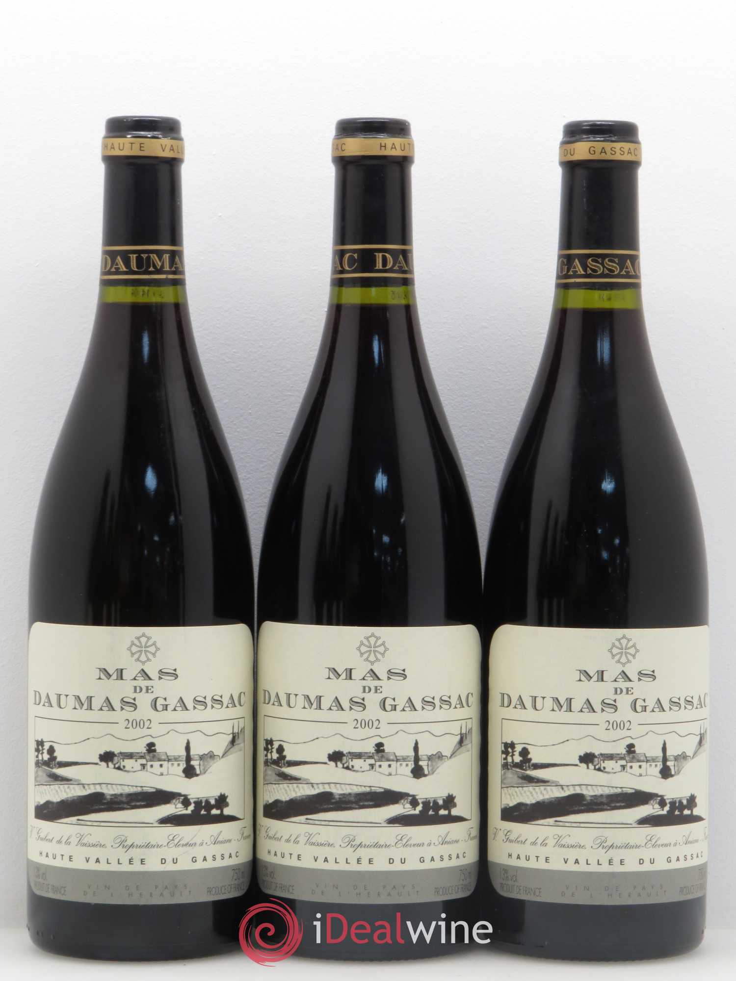 Saint-Guilhem-le-Désert - Cité d'Aniane Mas Daumas Gassac Famille Guibert de La Vaissière 2002 - Lot de 6 bouteilles - 1