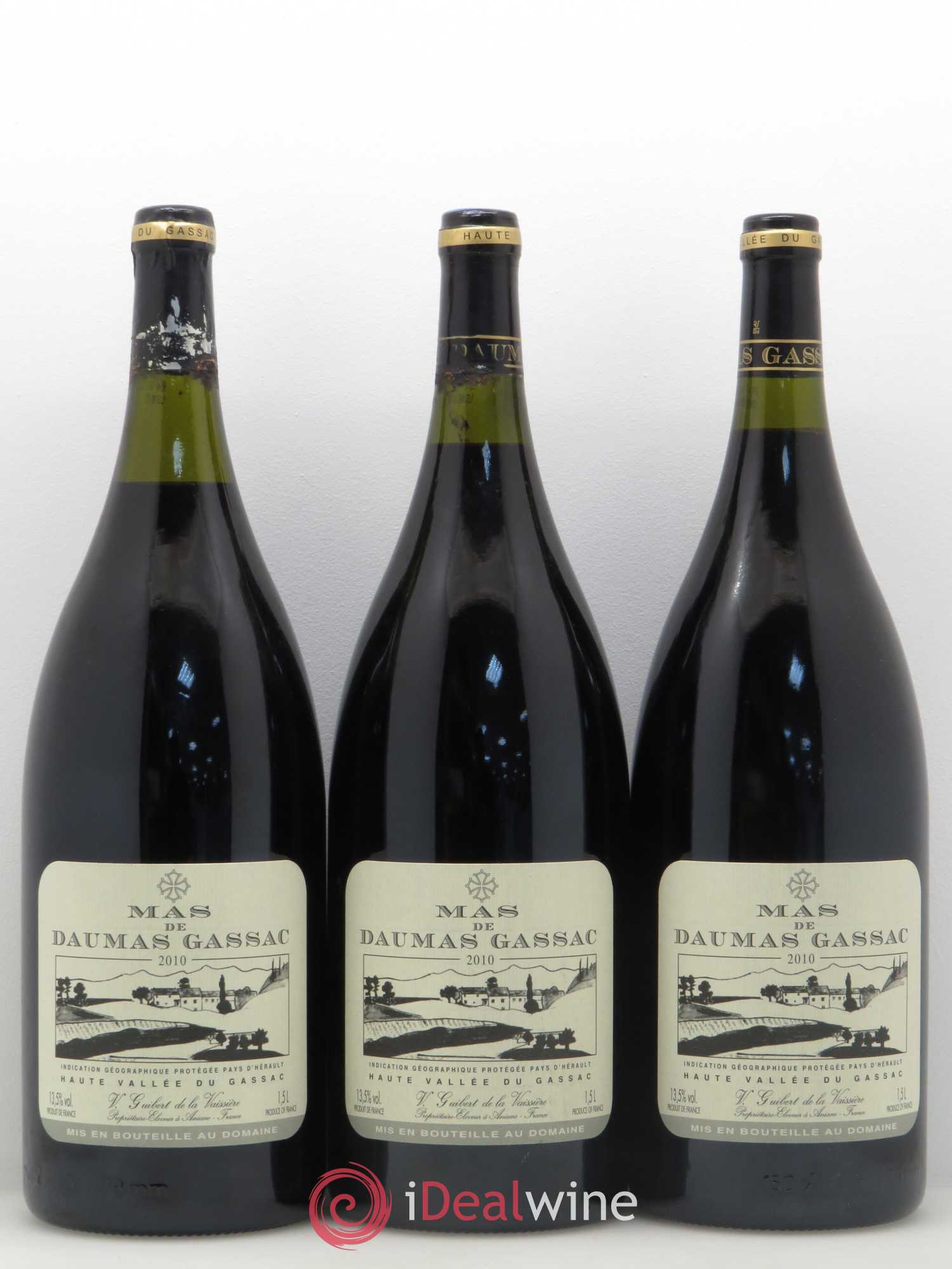 Saint-Guilhem-le-Désert - Cité d'Aniane Mas Daumas Gassac Famille Guibert de La Vaissière 2010 - Lot de 3 magnums - 0